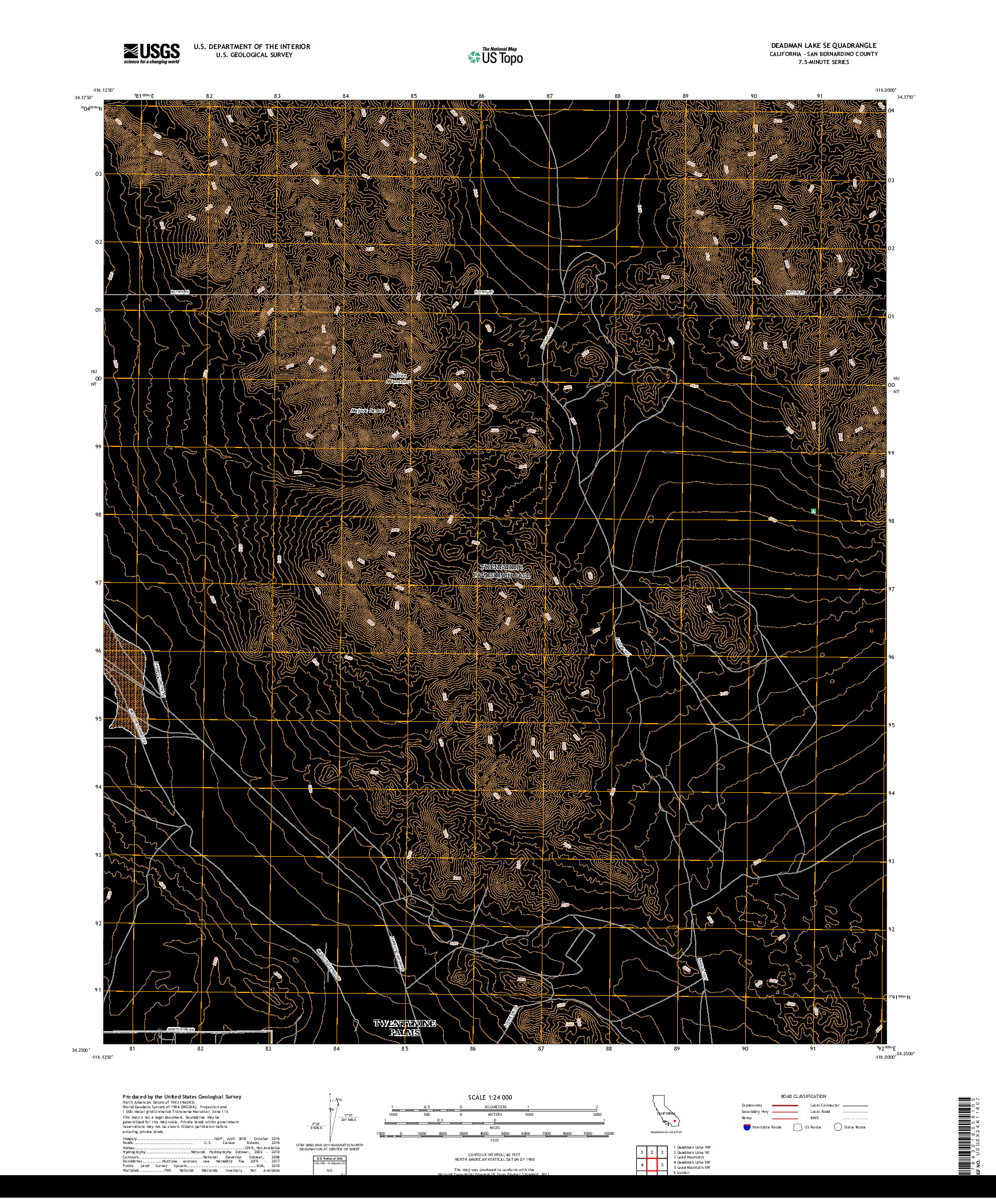 USGS US TOPO 7.5-MINUTE MAP FOR DEADMAN LAKE SE, CA 2018