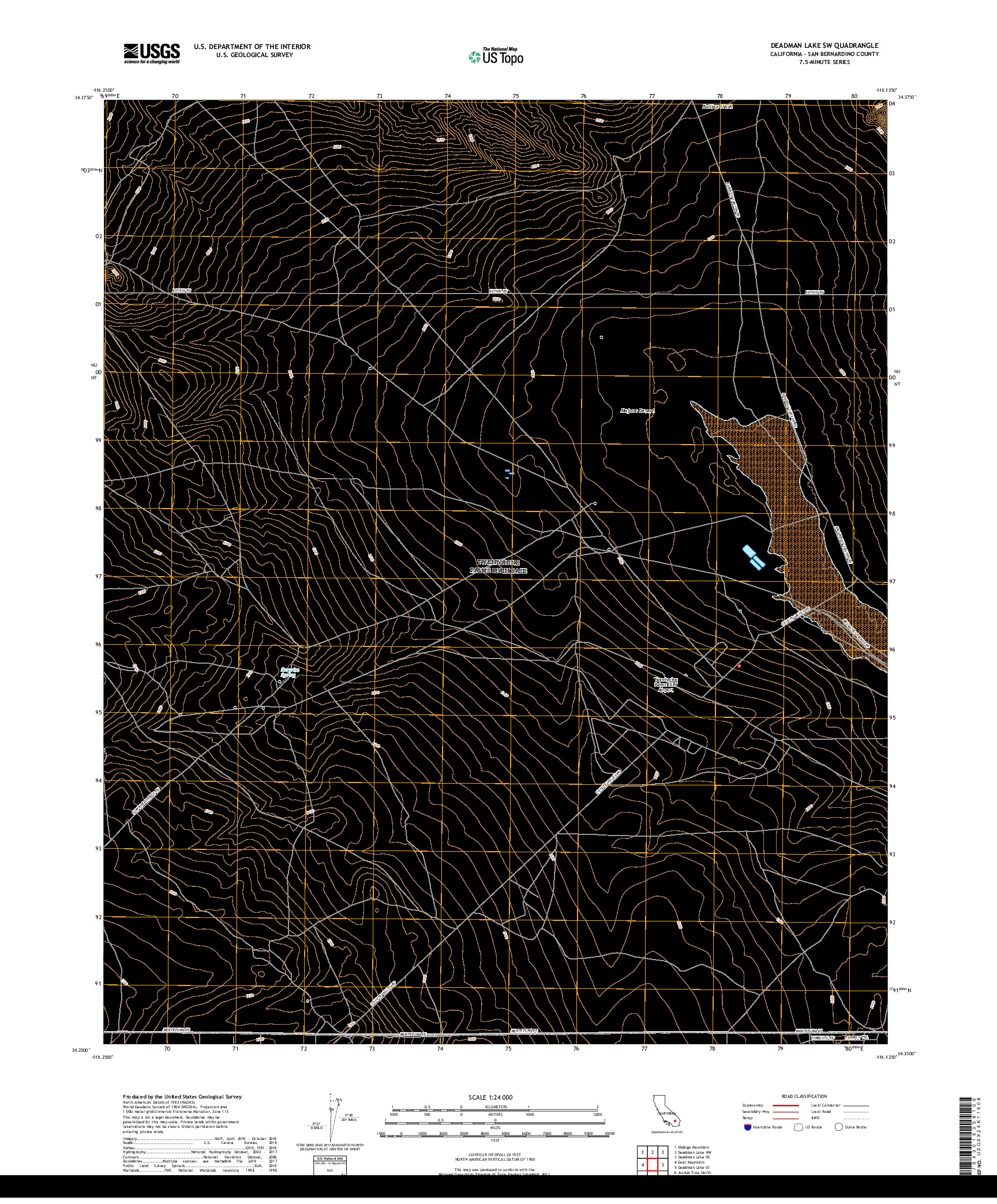 USGS US TOPO 7.5-MINUTE MAP FOR DEADMAN LAKE SW, CA 2018