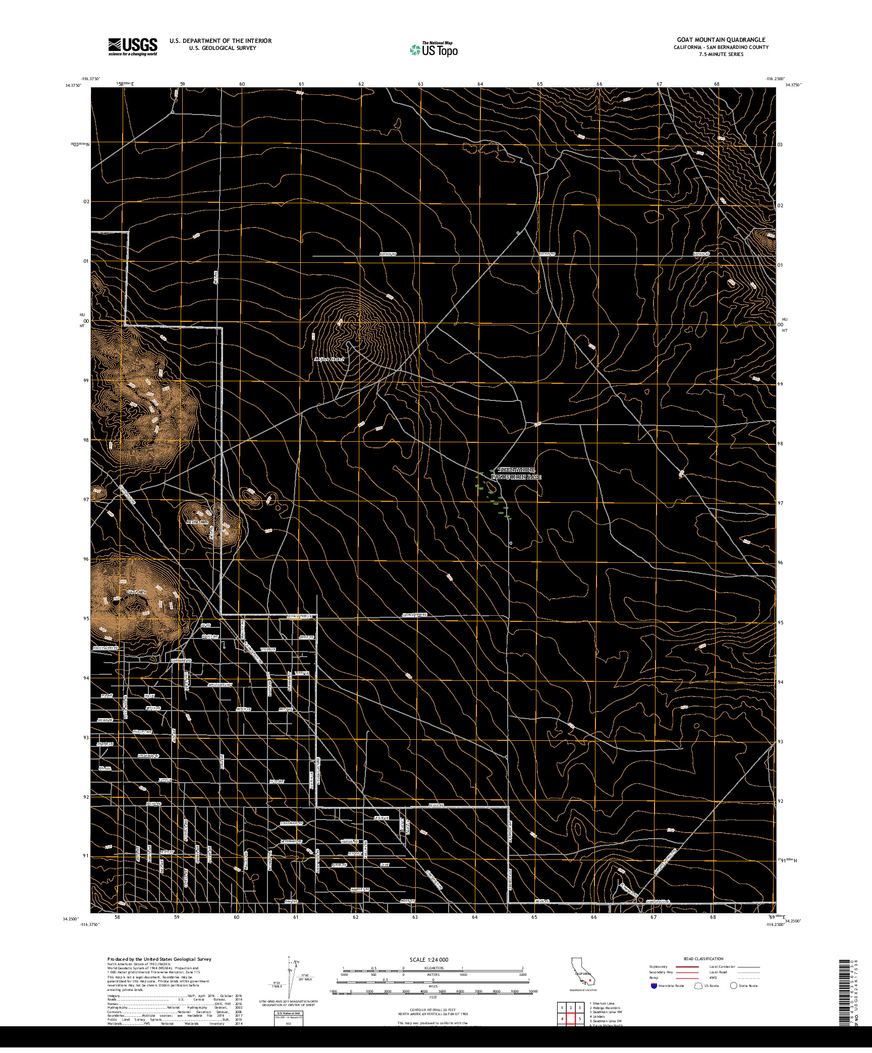 USGS US TOPO 7.5-MINUTE MAP FOR GOAT MOUNTAIN, CA 2018