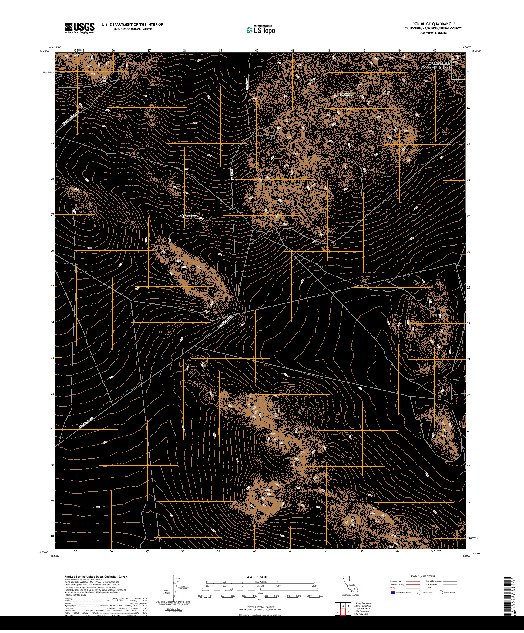 USGS US TOPO 7.5-MINUTE MAP FOR IRON RIDGE, CA 2018