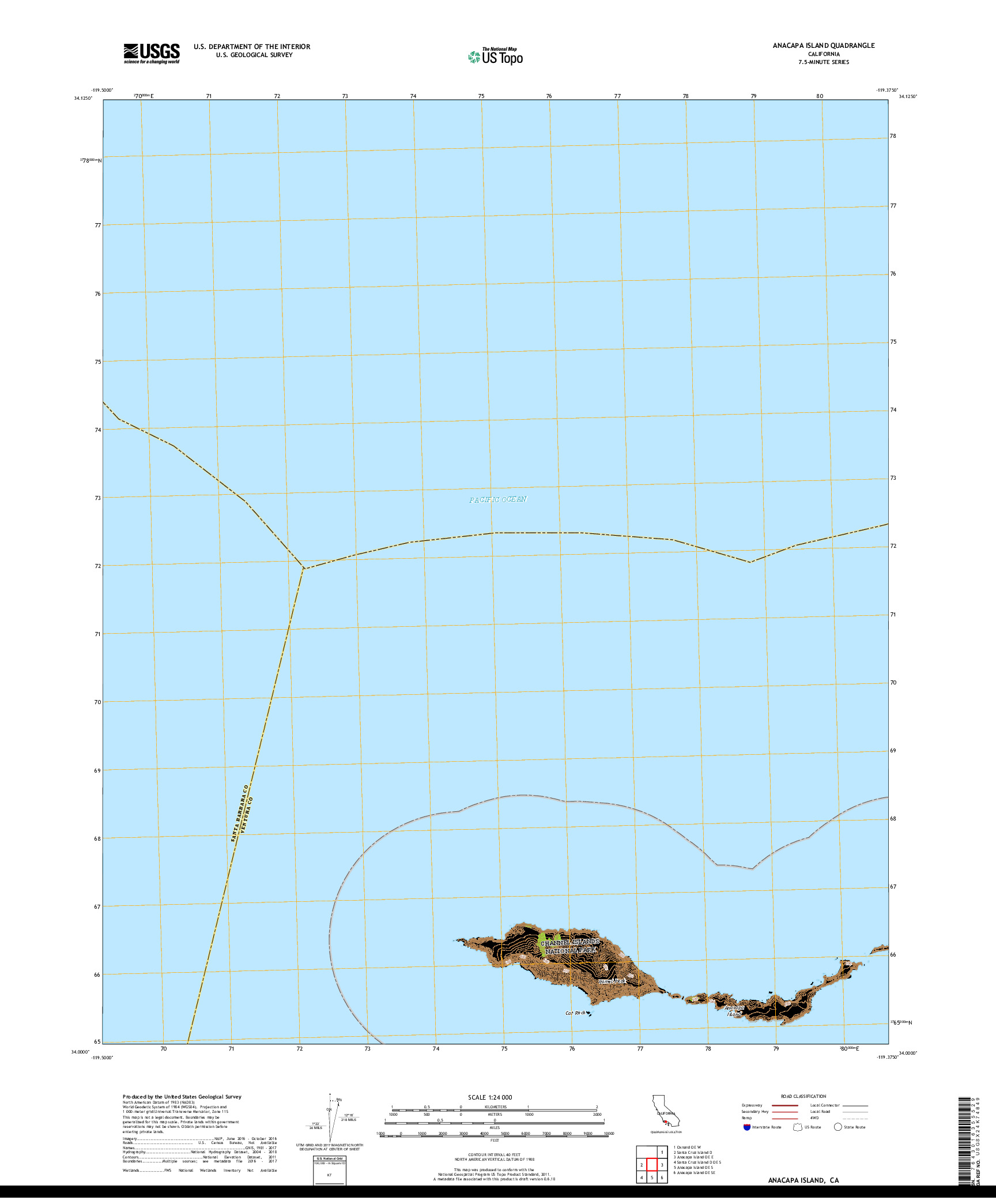 USGS US TOPO 7.5-MINUTE MAP FOR ANACAPA ISLAND, CA 2018