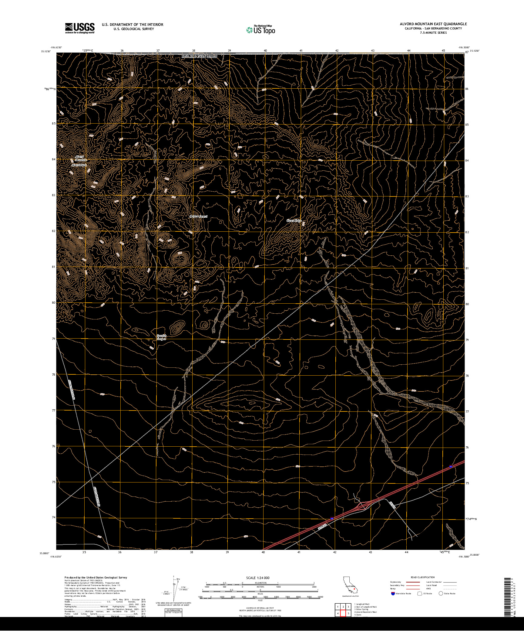 USGS US TOPO 7.5-MINUTE MAP FOR ALVORD MOUNTAIN EAST, CA 2018