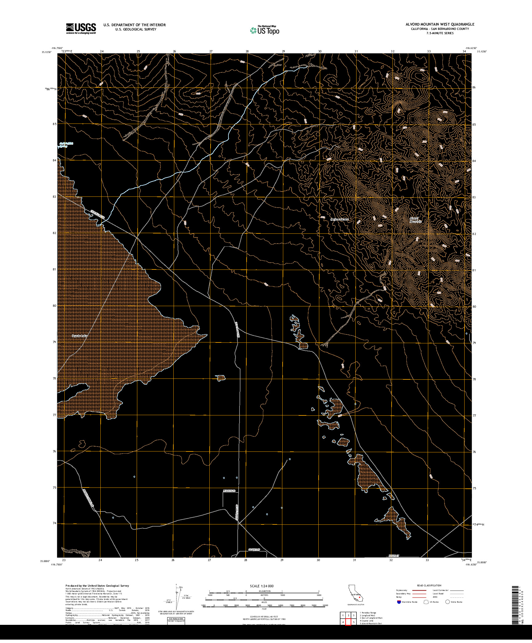 USGS US TOPO 7.5-MINUTE MAP FOR ALVORD MOUNTAIN WEST, CA 2018