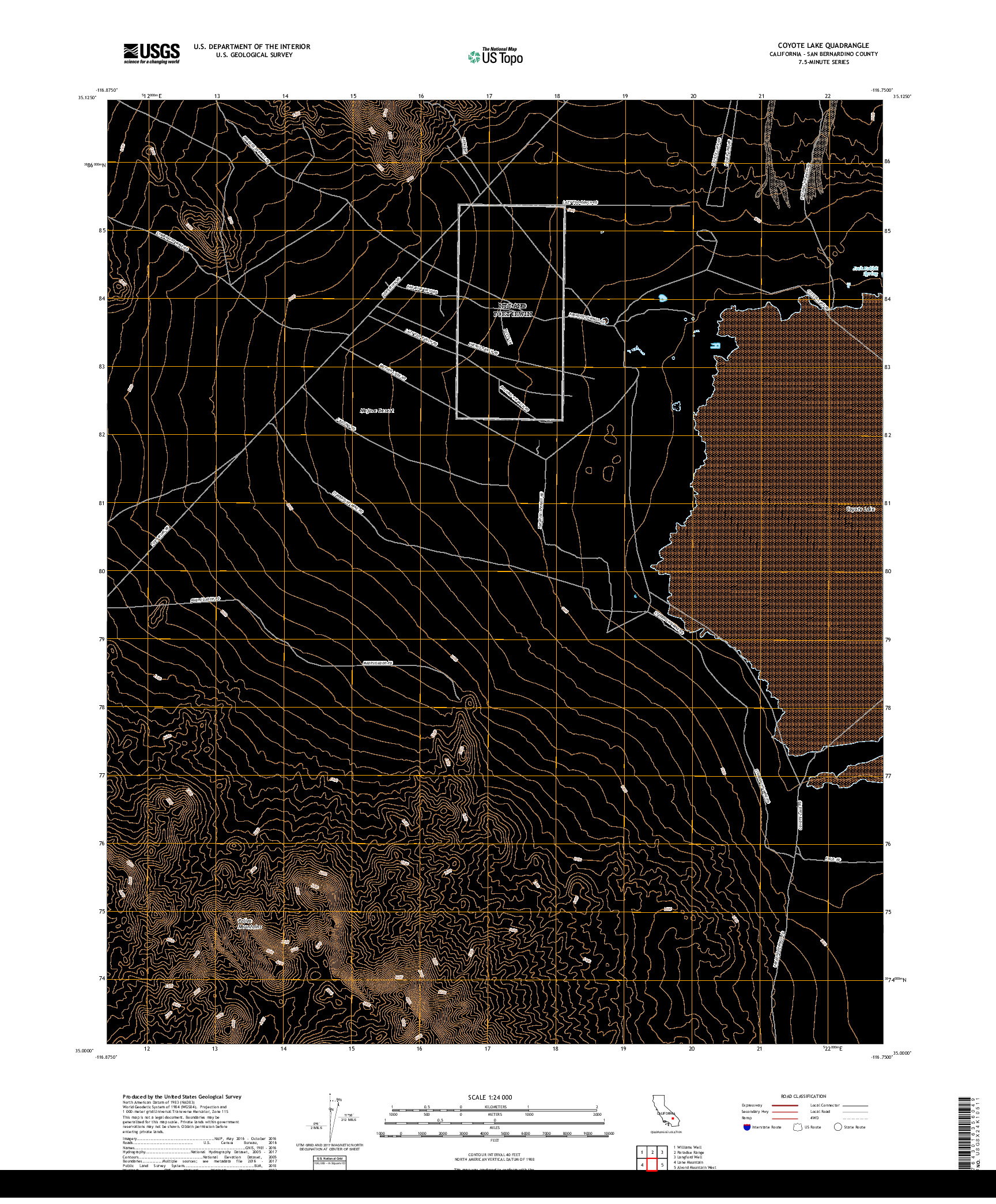 USGS US TOPO 7.5-MINUTE MAP FOR COYOTE LAKE, CA 2018