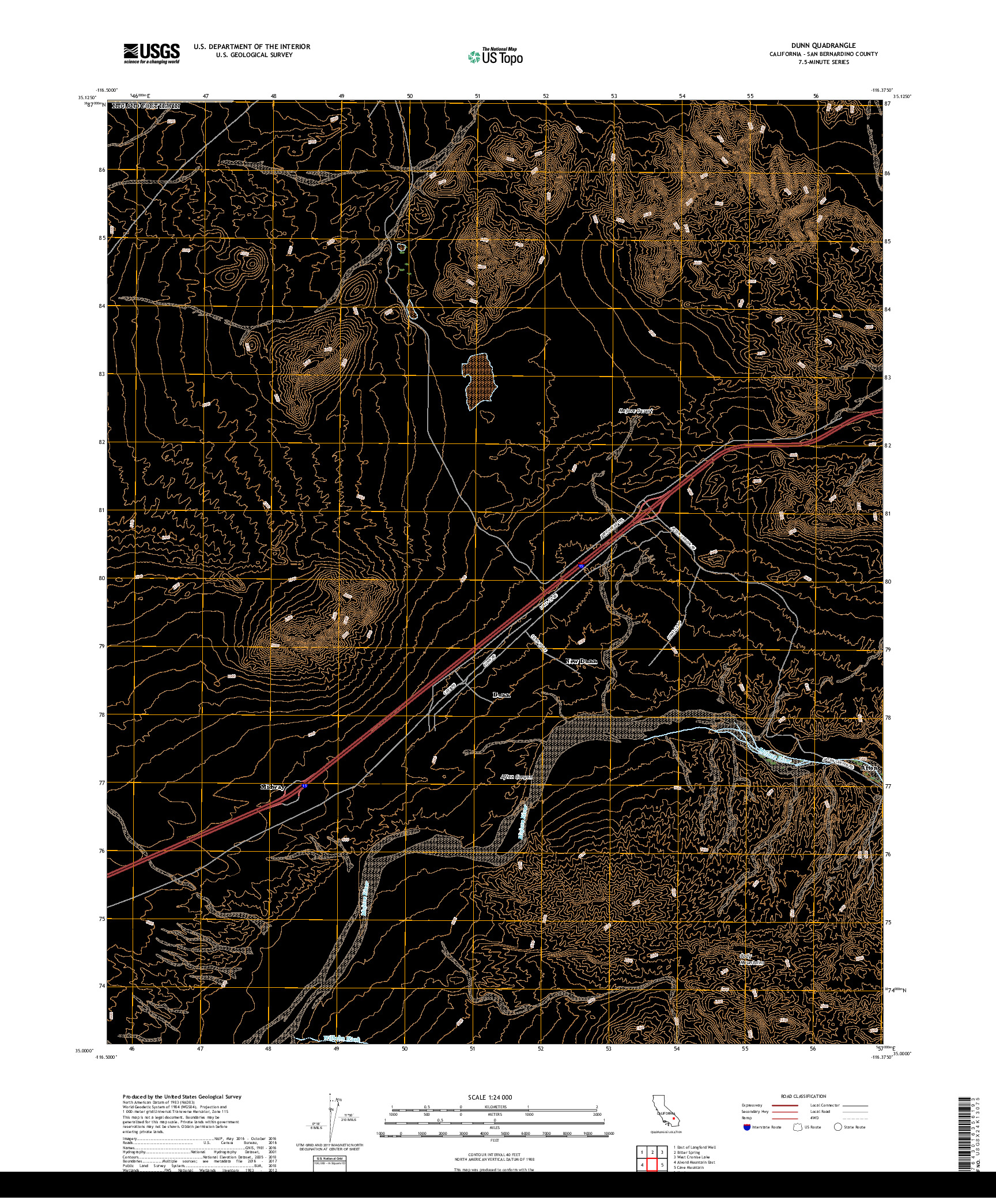 USGS US TOPO 7.5-MINUTE MAP FOR DUNN, CA 2018