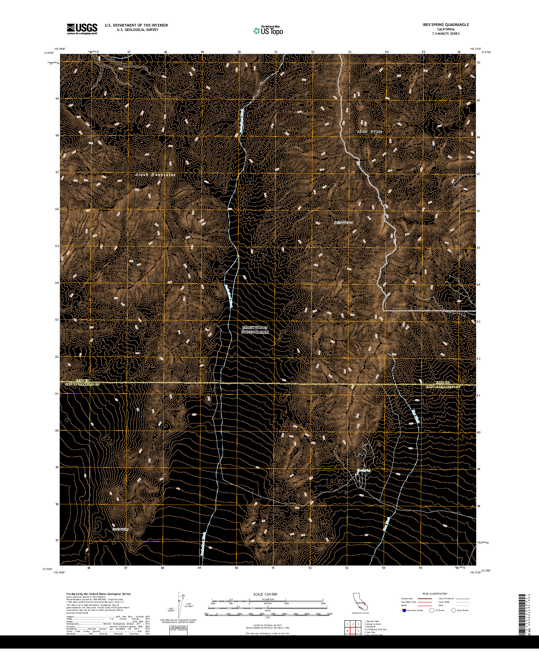 USGS US TOPO 7.5-MINUTE MAP FOR IBEX SPRING, CA 2018