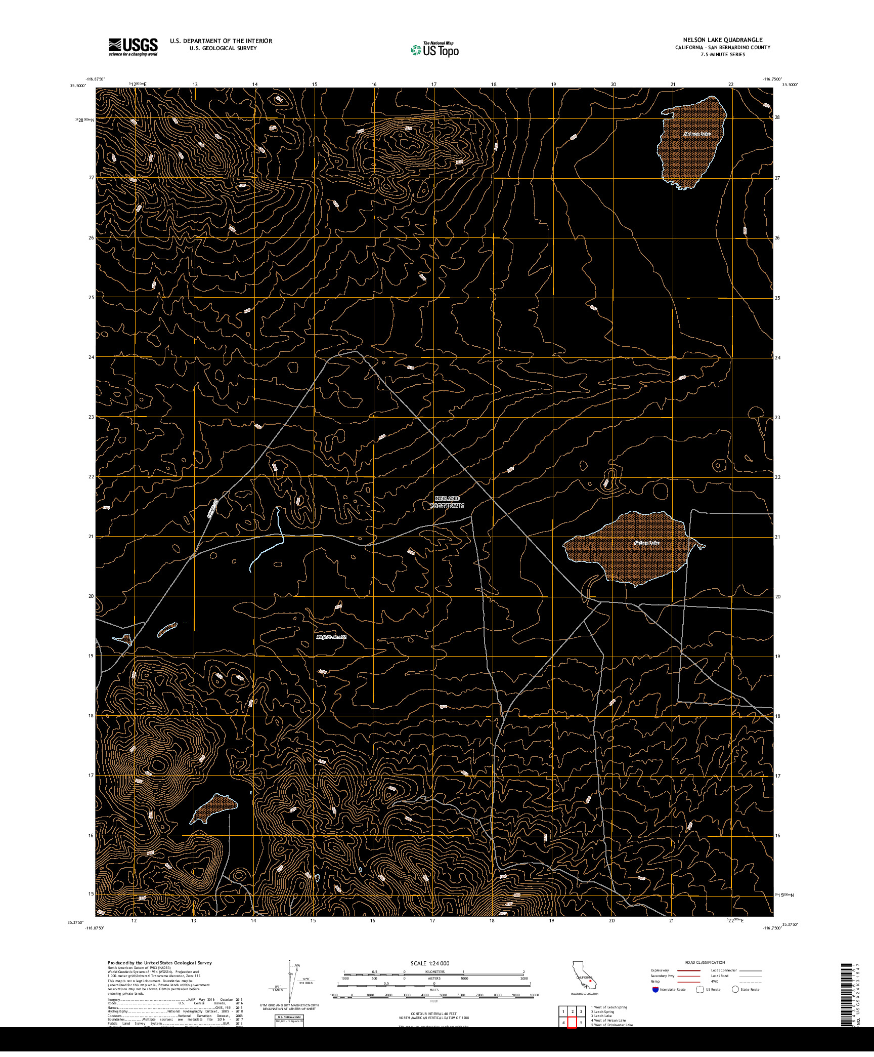 USGS US TOPO 7.5-MINUTE MAP FOR NELSON LAKE, CA 2018