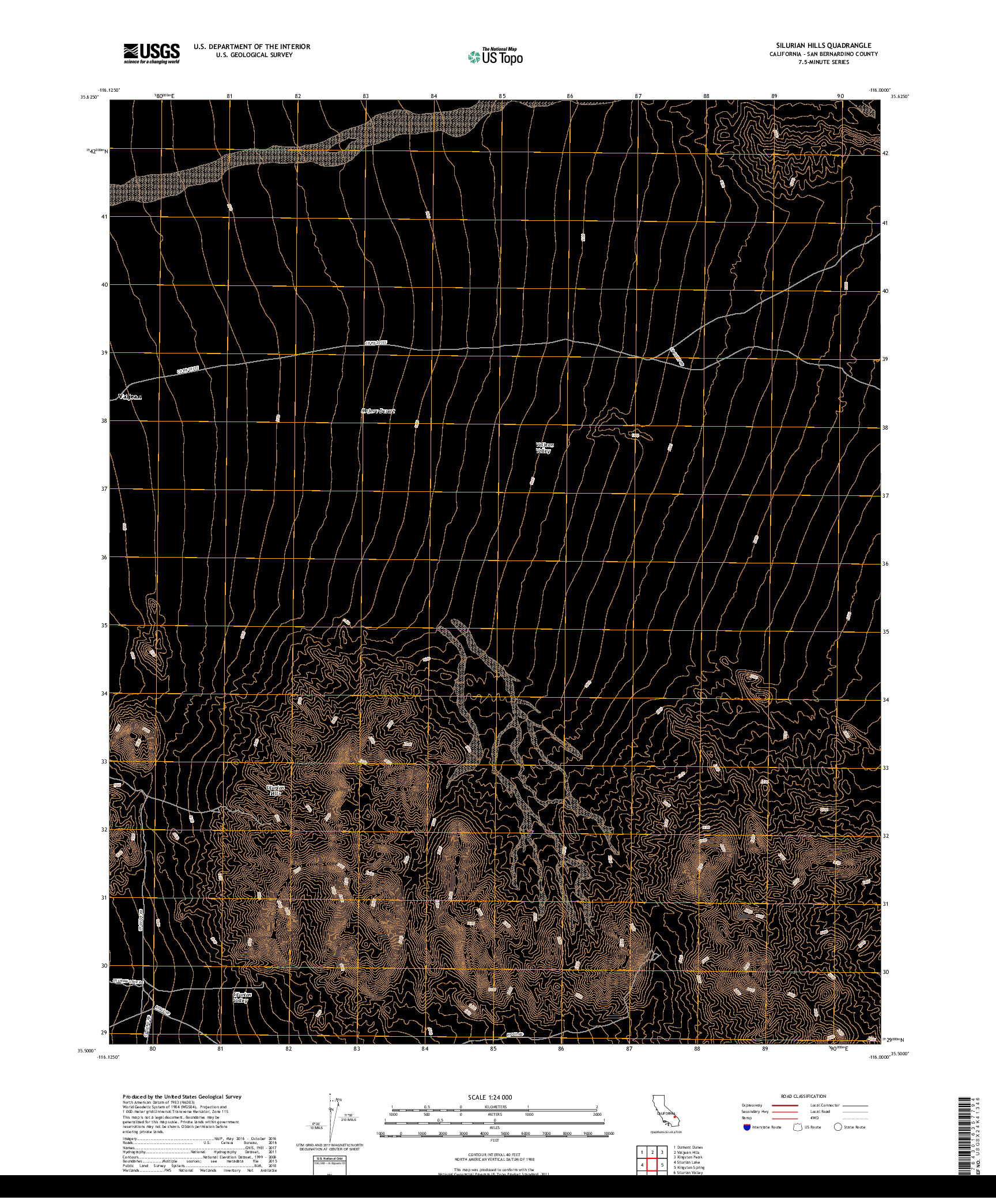 USGS US TOPO 7.5-MINUTE MAP FOR SILURIAN HILLS, CA 2018