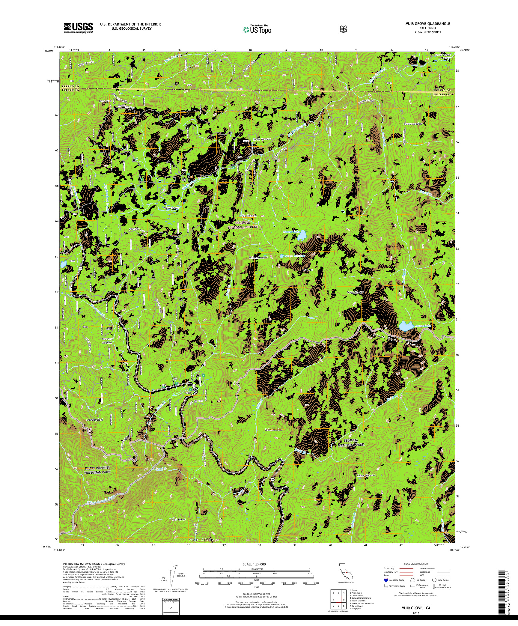 USGS US TOPO 7.5-MINUTE MAP FOR MUIR GROVE, CA 2018