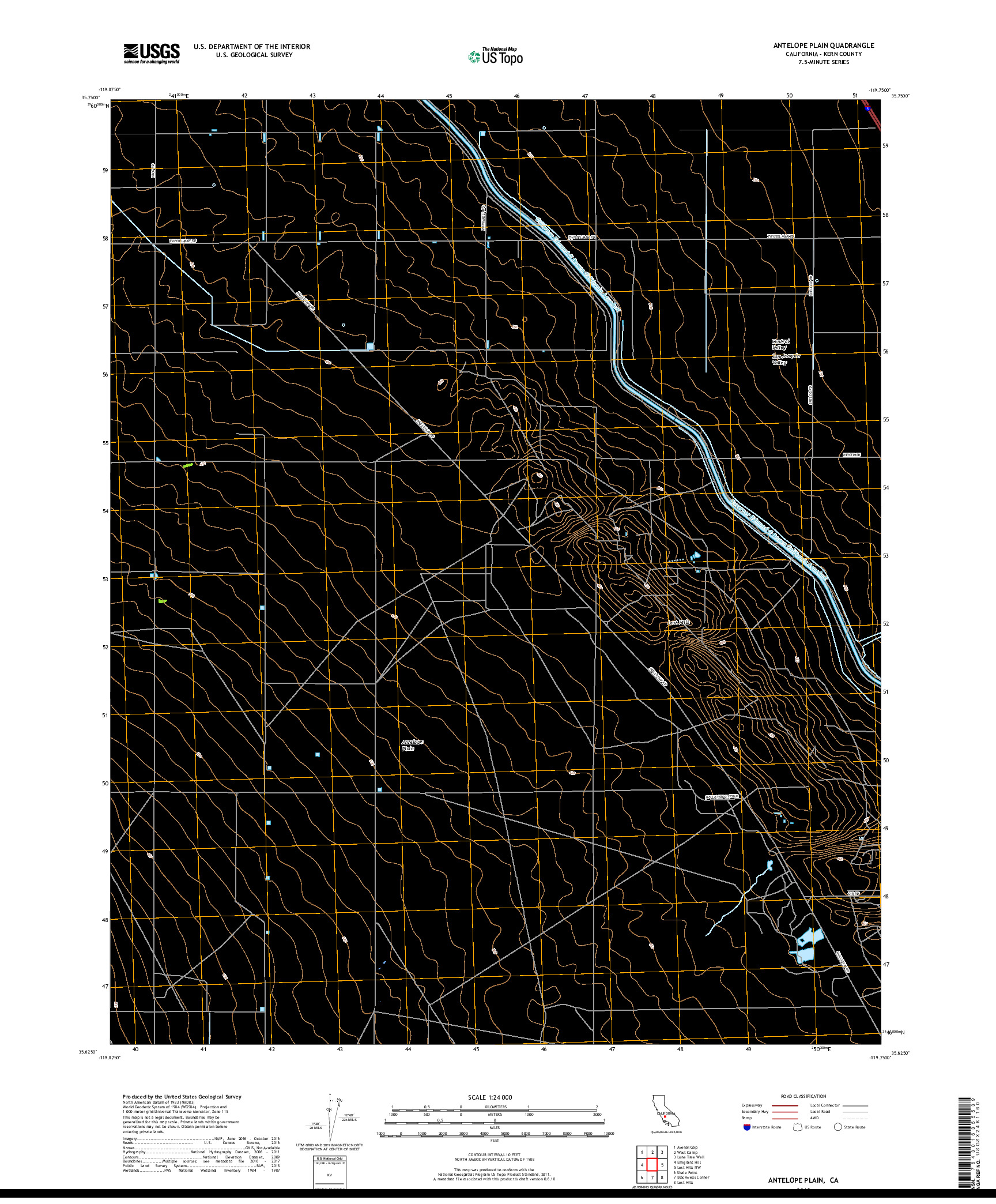 USGS US TOPO 7.5-MINUTE MAP FOR ANTELOPE PLAIN, CA 2018