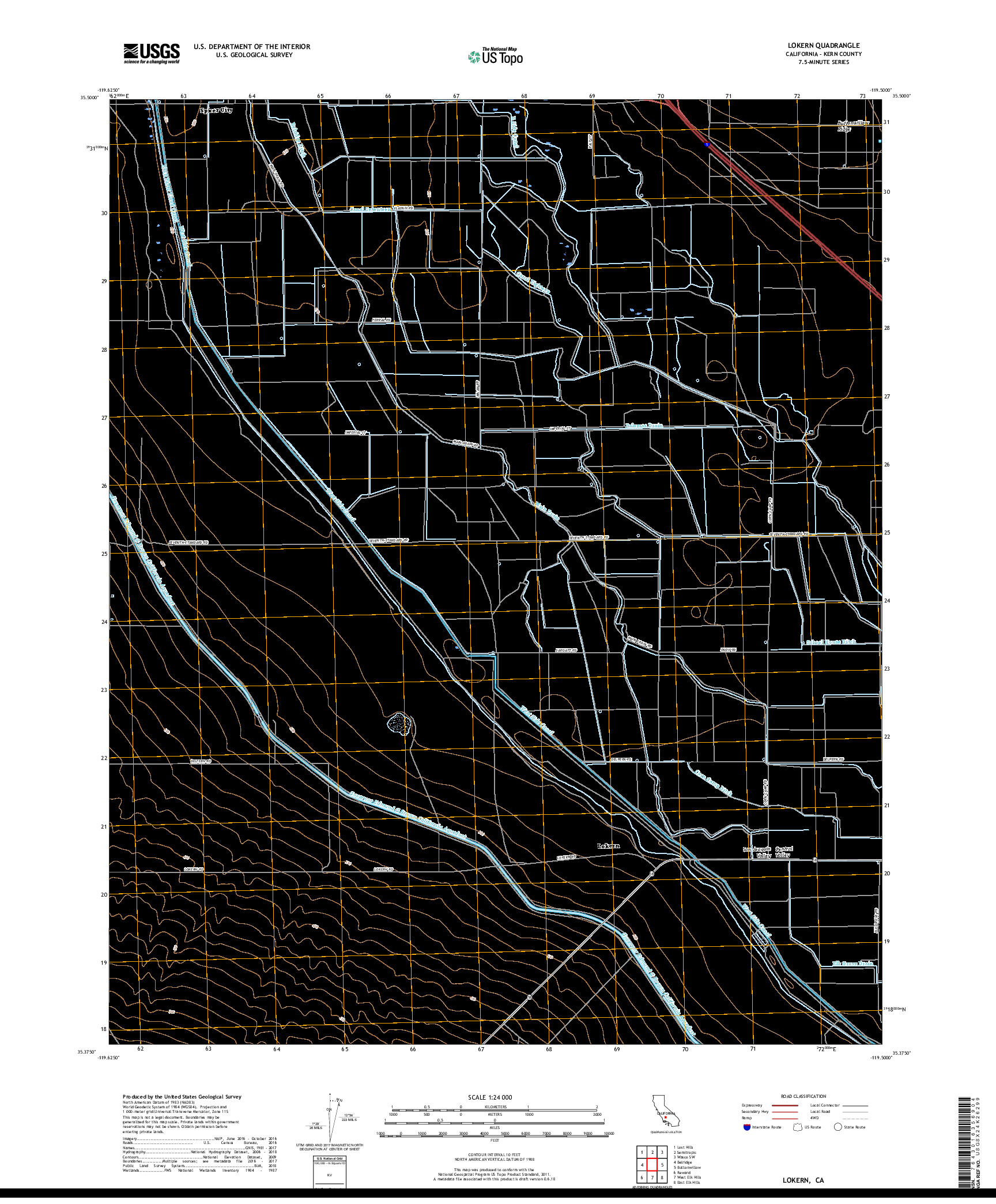 USGS US TOPO 7.5-MINUTE MAP FOR LOKERN, CA 2018