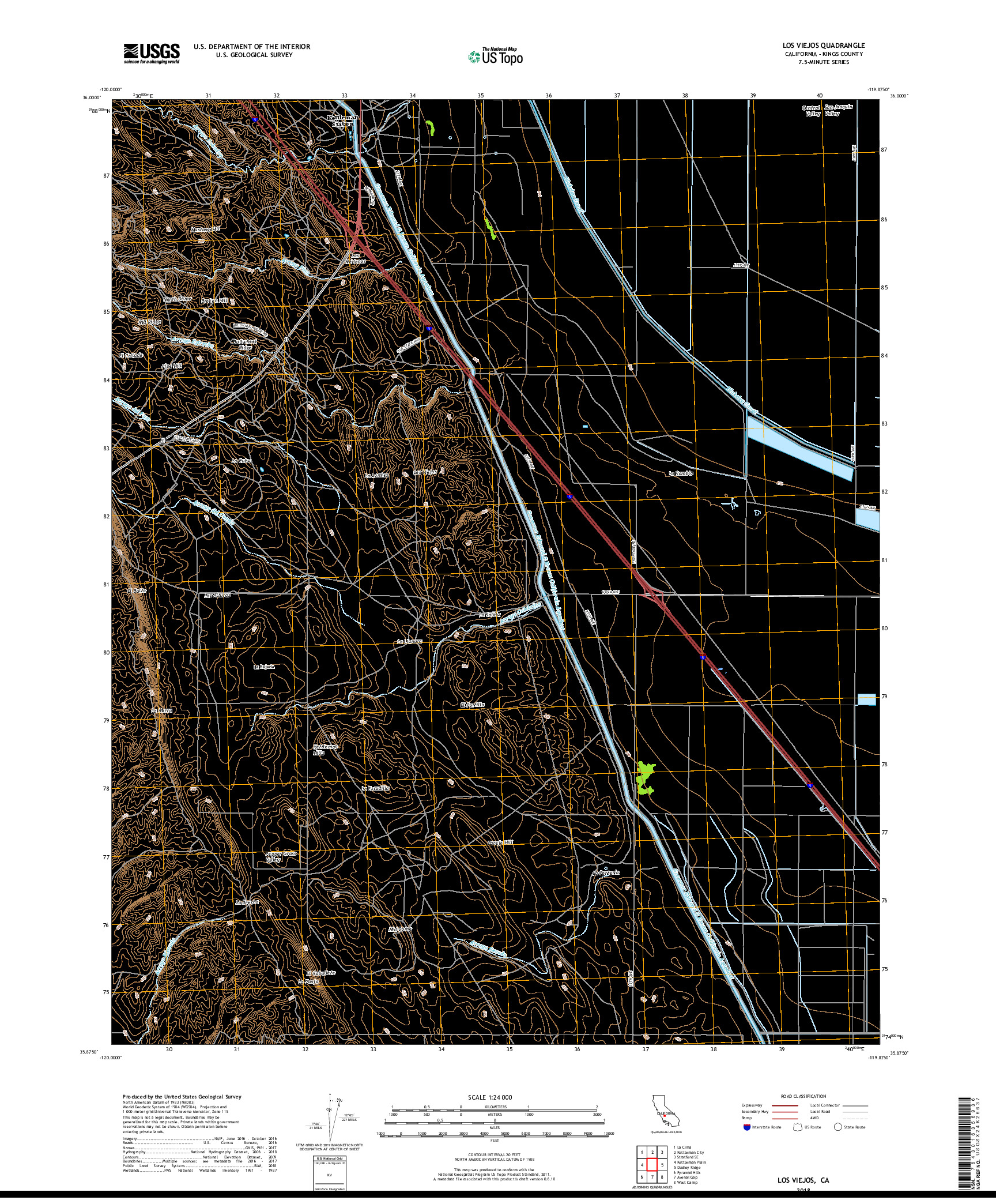 USGS US TOPO 7.5-MINUTE MAP FOR LOS VIEJOS, CA 2018