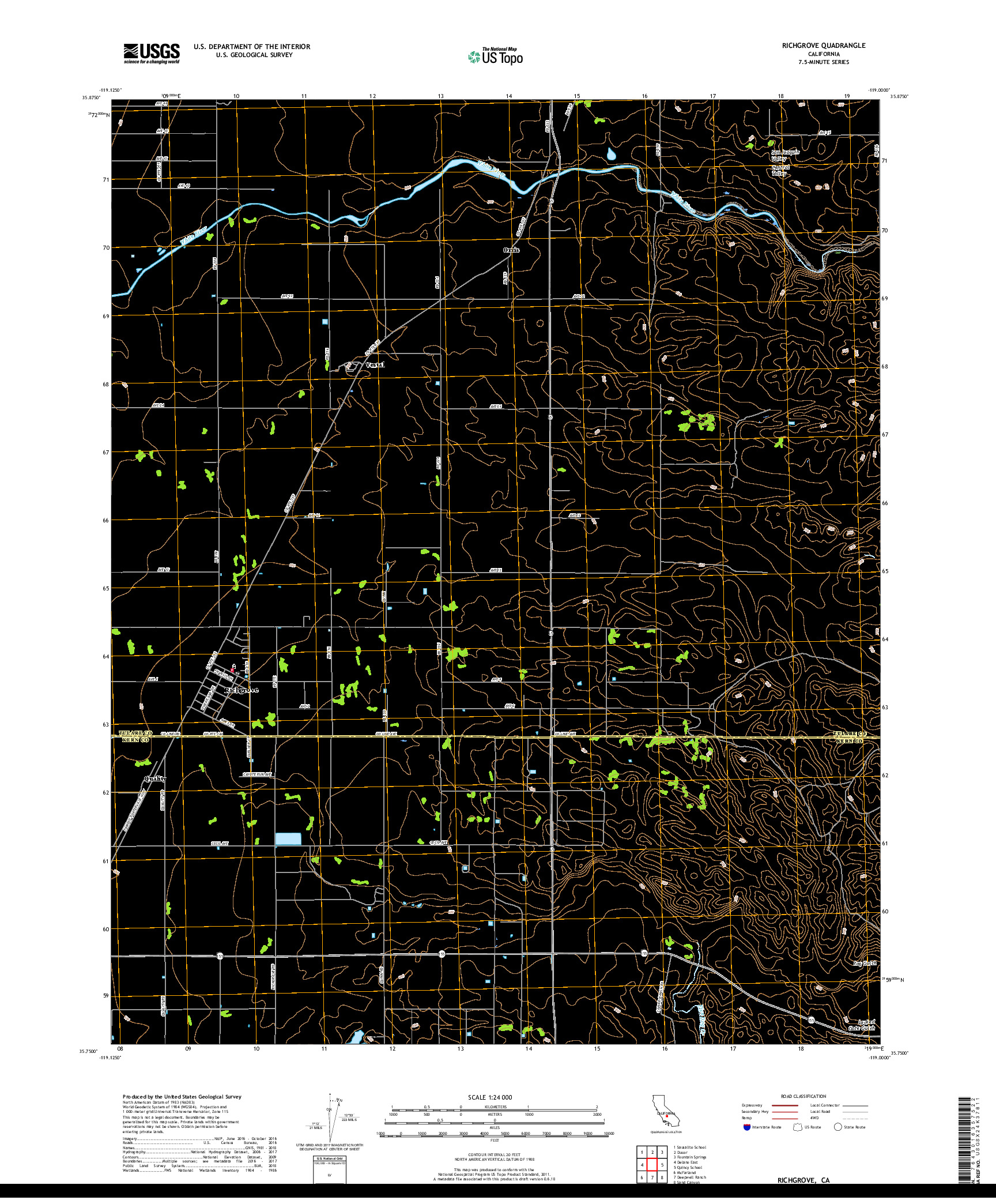 USGS US TOPO 7.5-MINUTE MAP FOR RICHGROVE, CA 2018