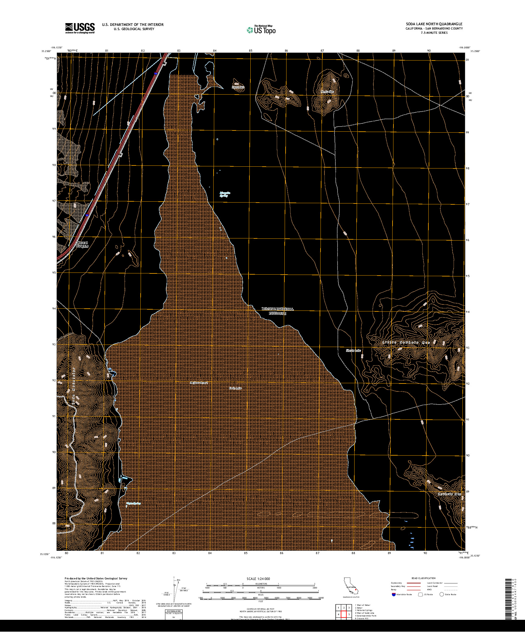 USGS US TOPO 7.5-MINUTE MAP FOR SODA LAKE NORTH, CA 2018