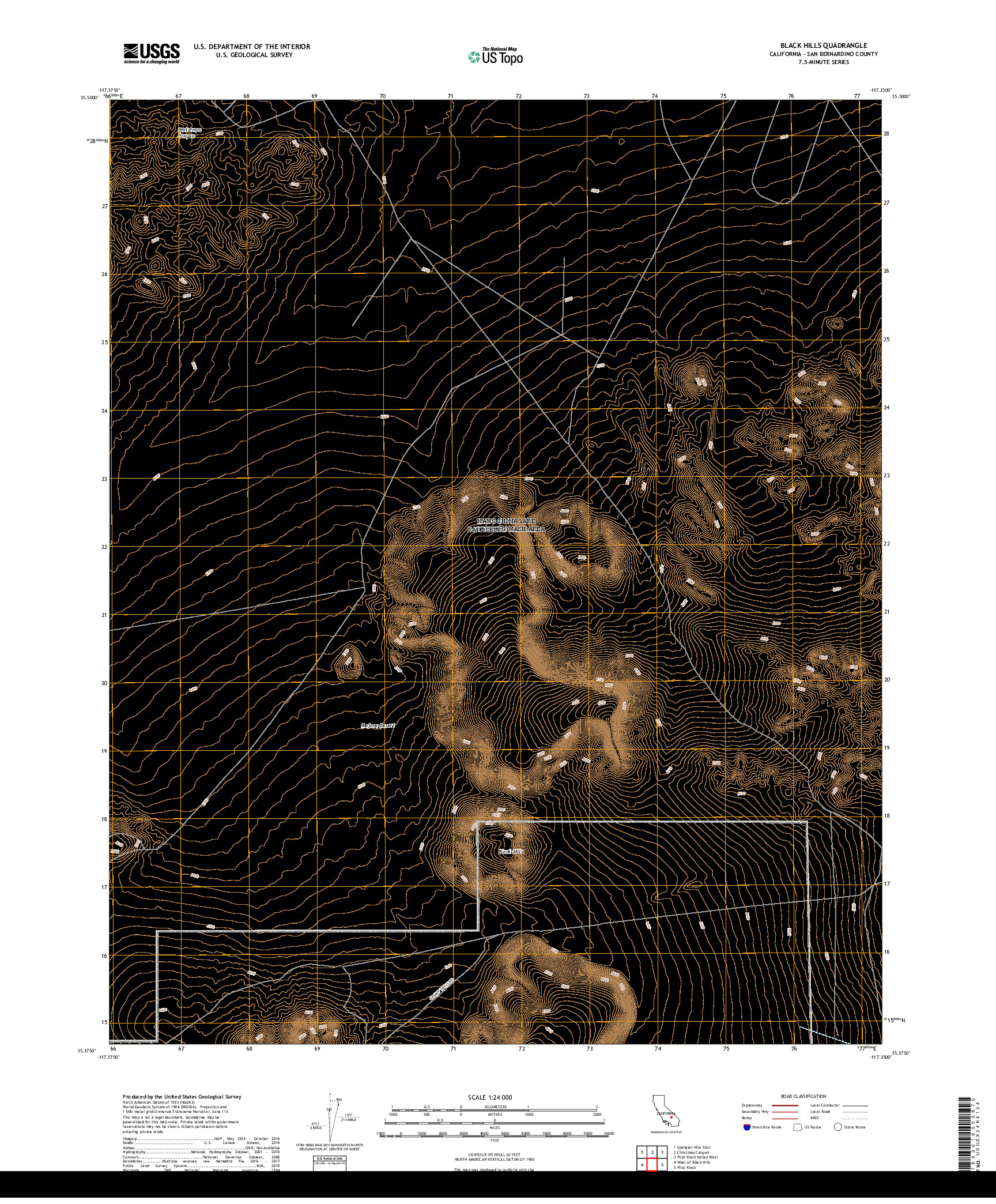 USGS US TOPO 7.5-MINUTE MAP FOR BLACK HILLS, CA 2018