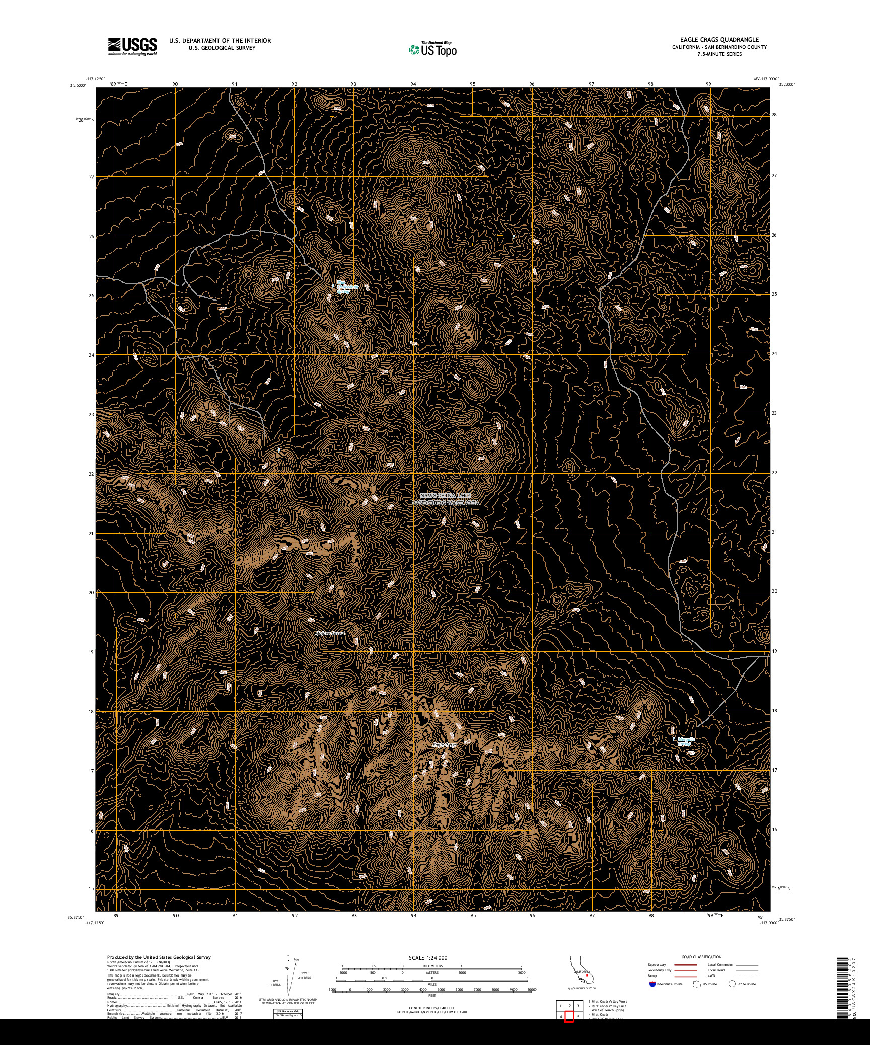 USGS US TOPO 7.5-MINUTE MAP FOR EAGLE CRAGS, CA 2018