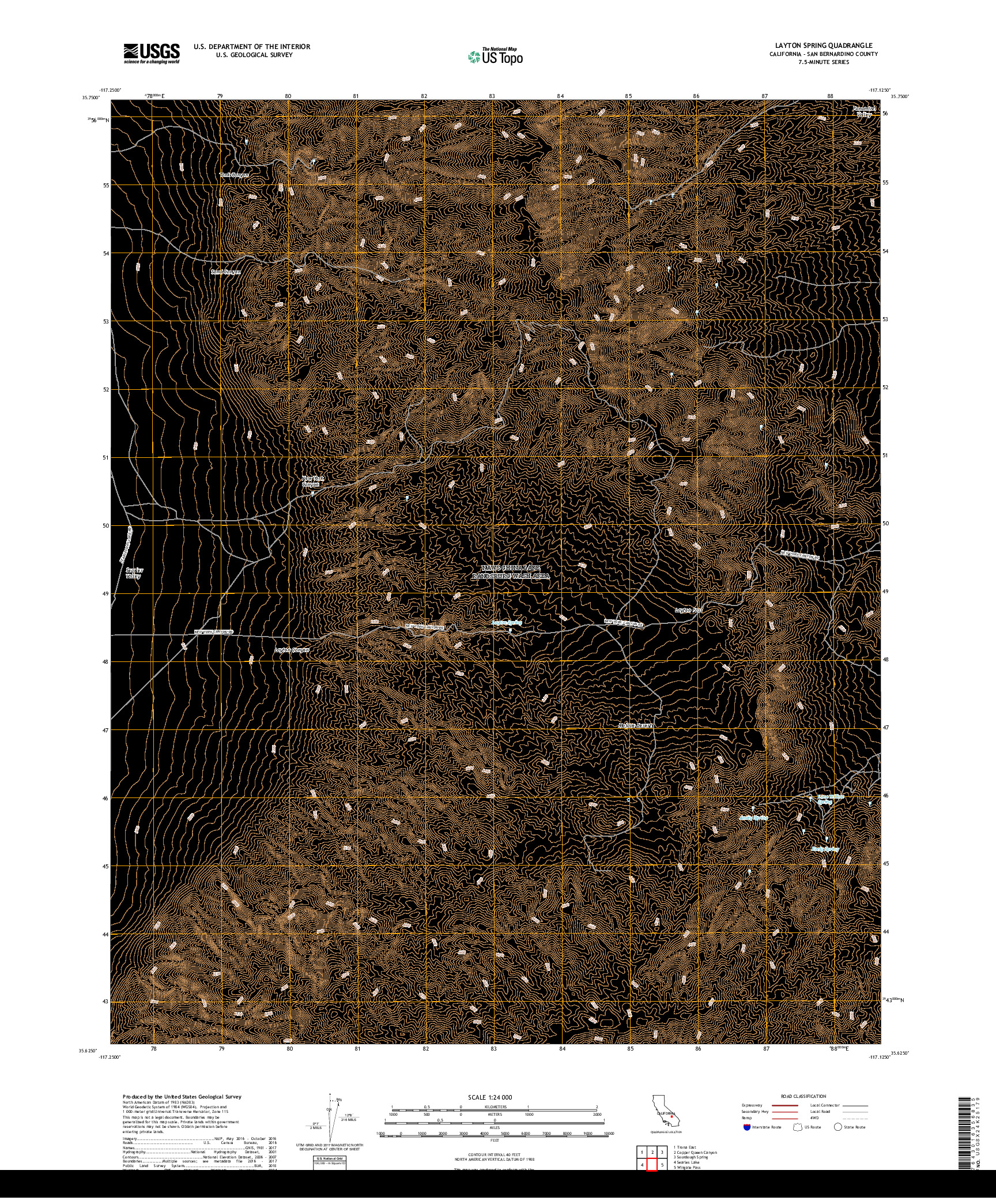 USGS US TOPO 7.5-MINUTE MAP FOR LAYTON SPRING, CA 2018