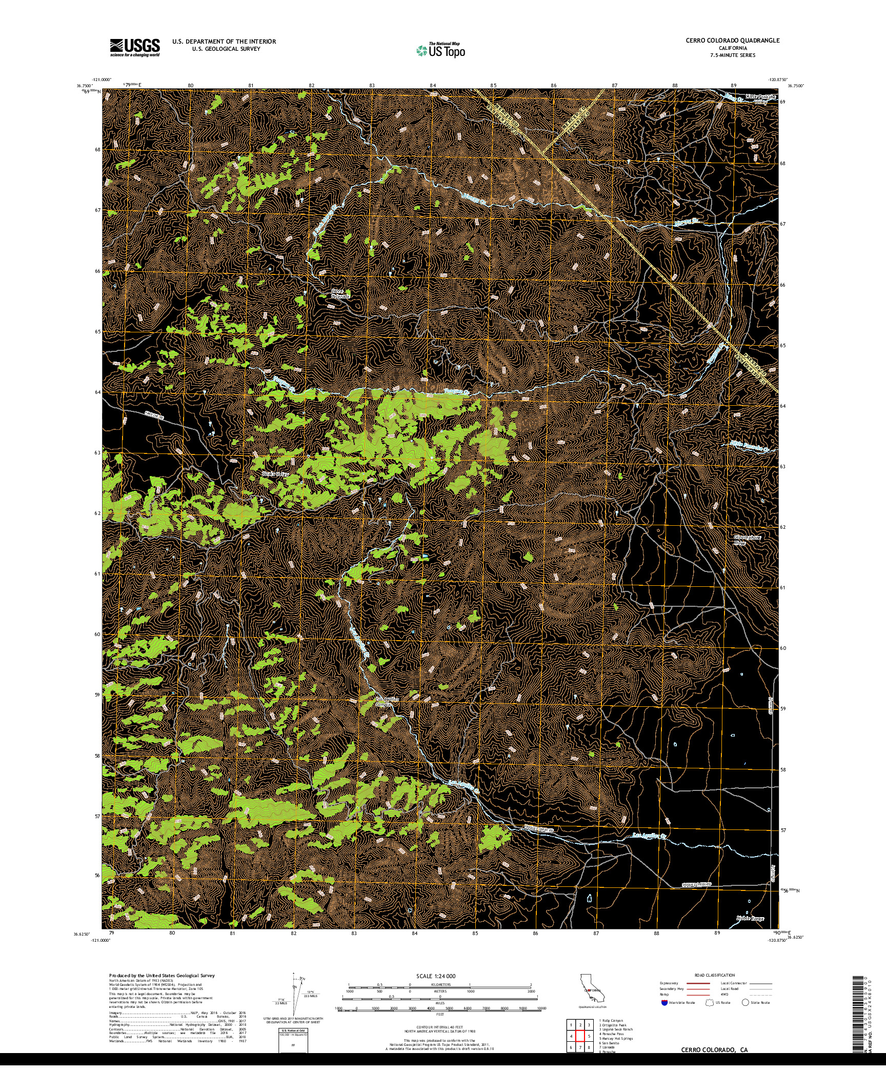 USGS US TOPO 7.5-MINUTE MAP FOR CERRO COLORADO, CA 2018