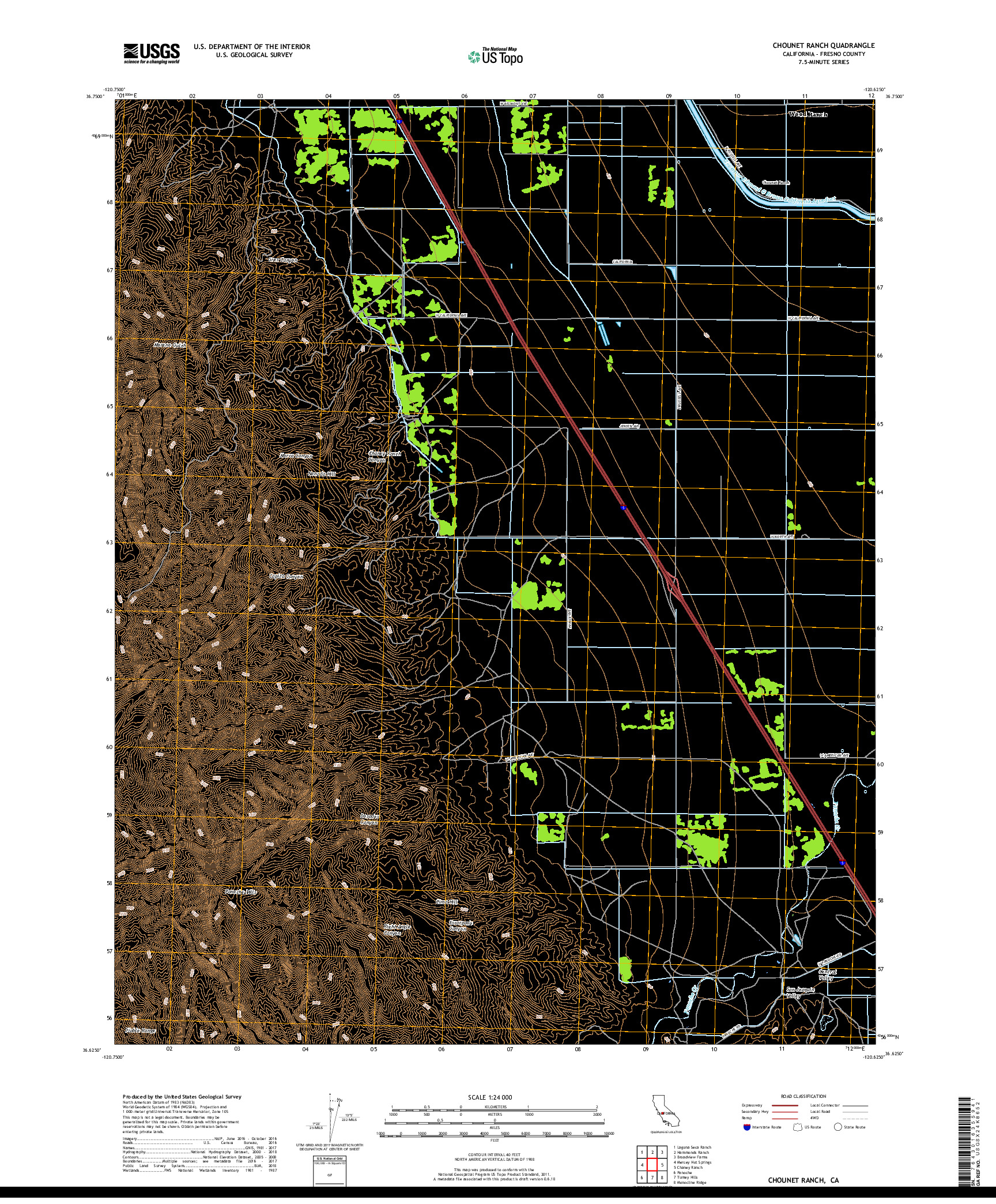 USGS US TOPO 7.5-MINUTE MAP FOR CHOUNET RANCH, CA 2018