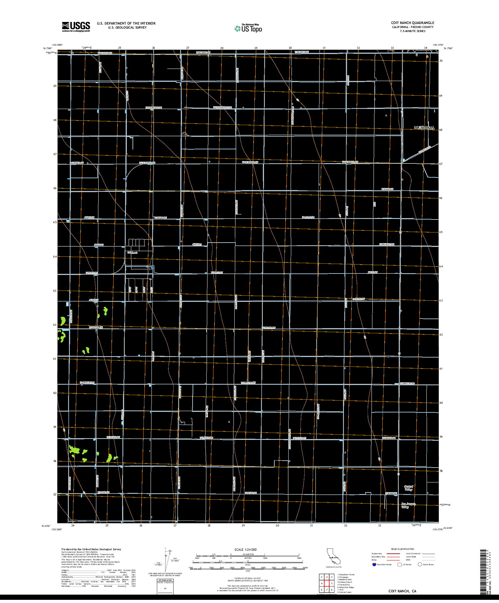 USGS US TOPO 7.5-MINUTE MAP FOR COIT RANCH, CA 2018