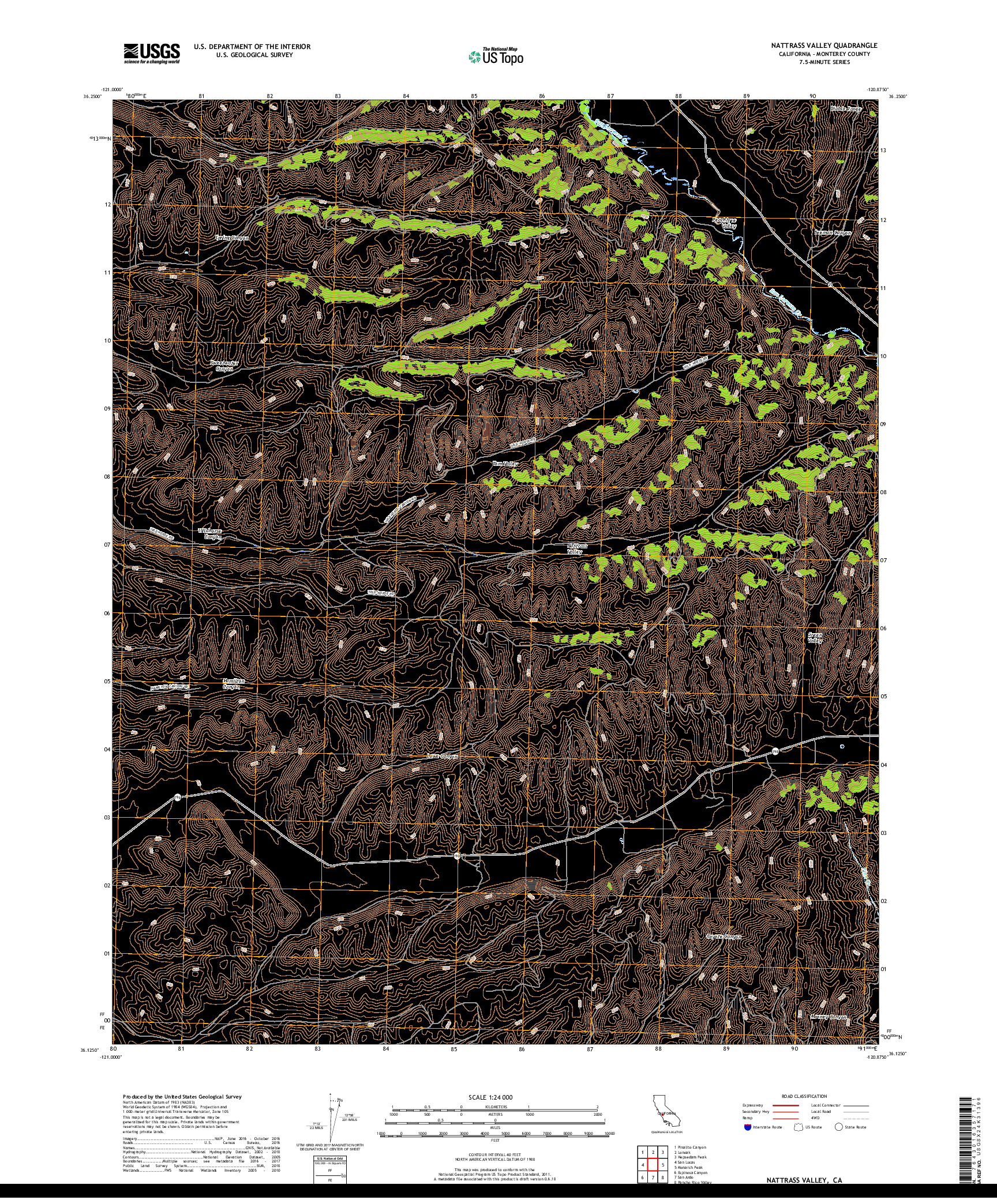 USGS US TOPO 7.5-MINUTE MAP FOR NATTRASS VALLEY, CA 2018