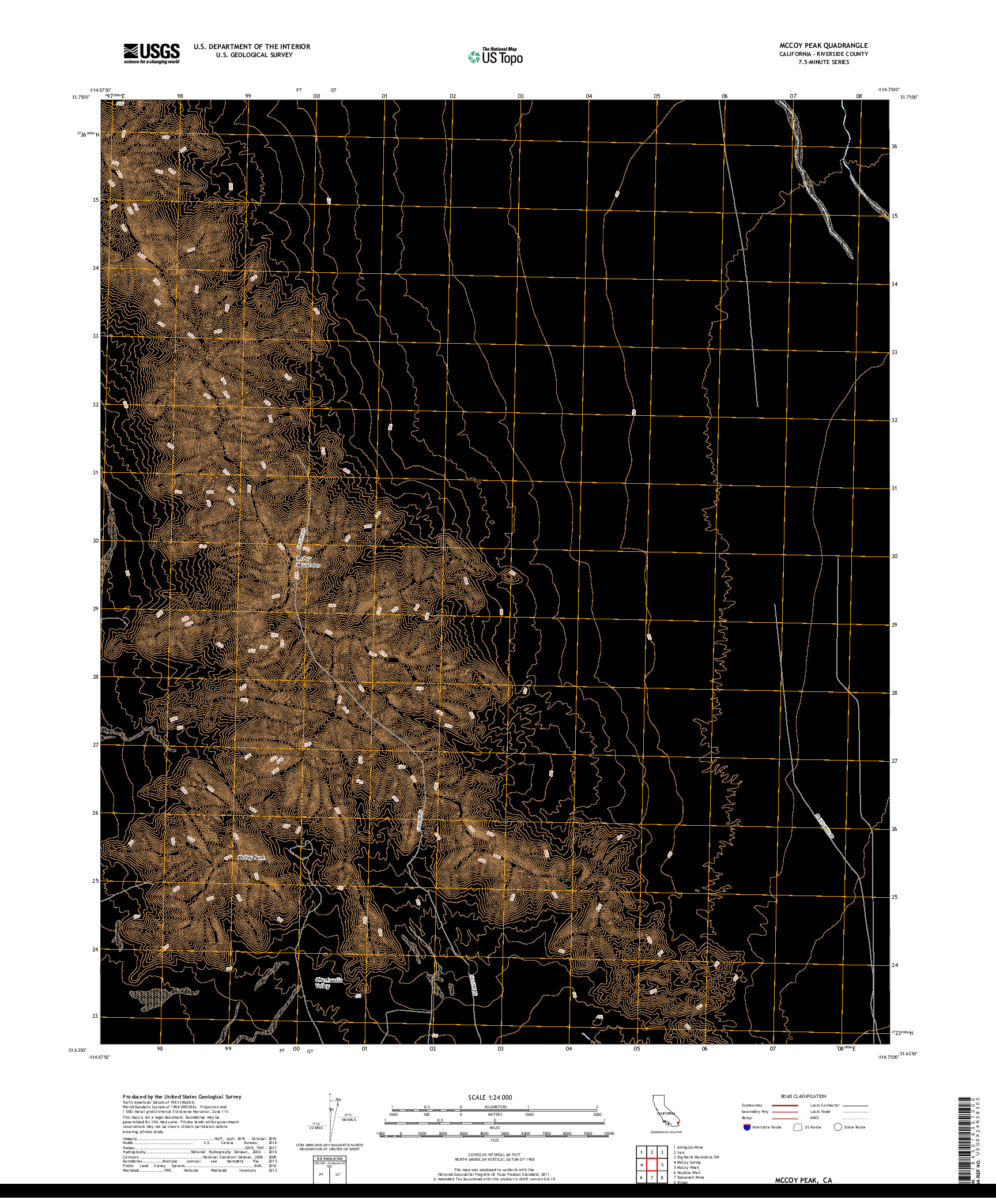 USGS US TOPO 7.5-MINUTE MAP FOR MCCOY PEAK, CA 2018