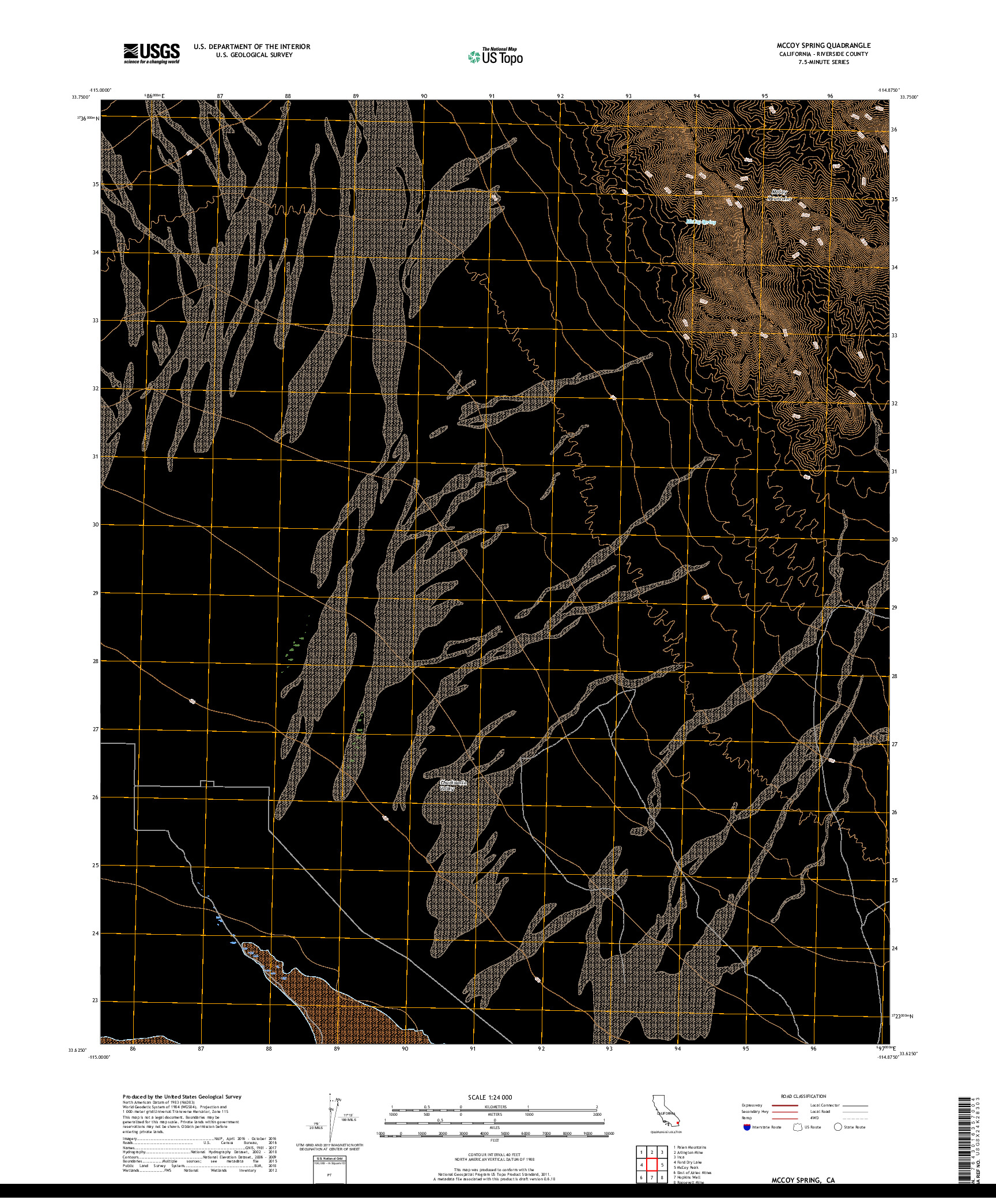 USGS US TOPO 7.5-MINUTE MAP FOR MCCOY SPRING, CA 2018