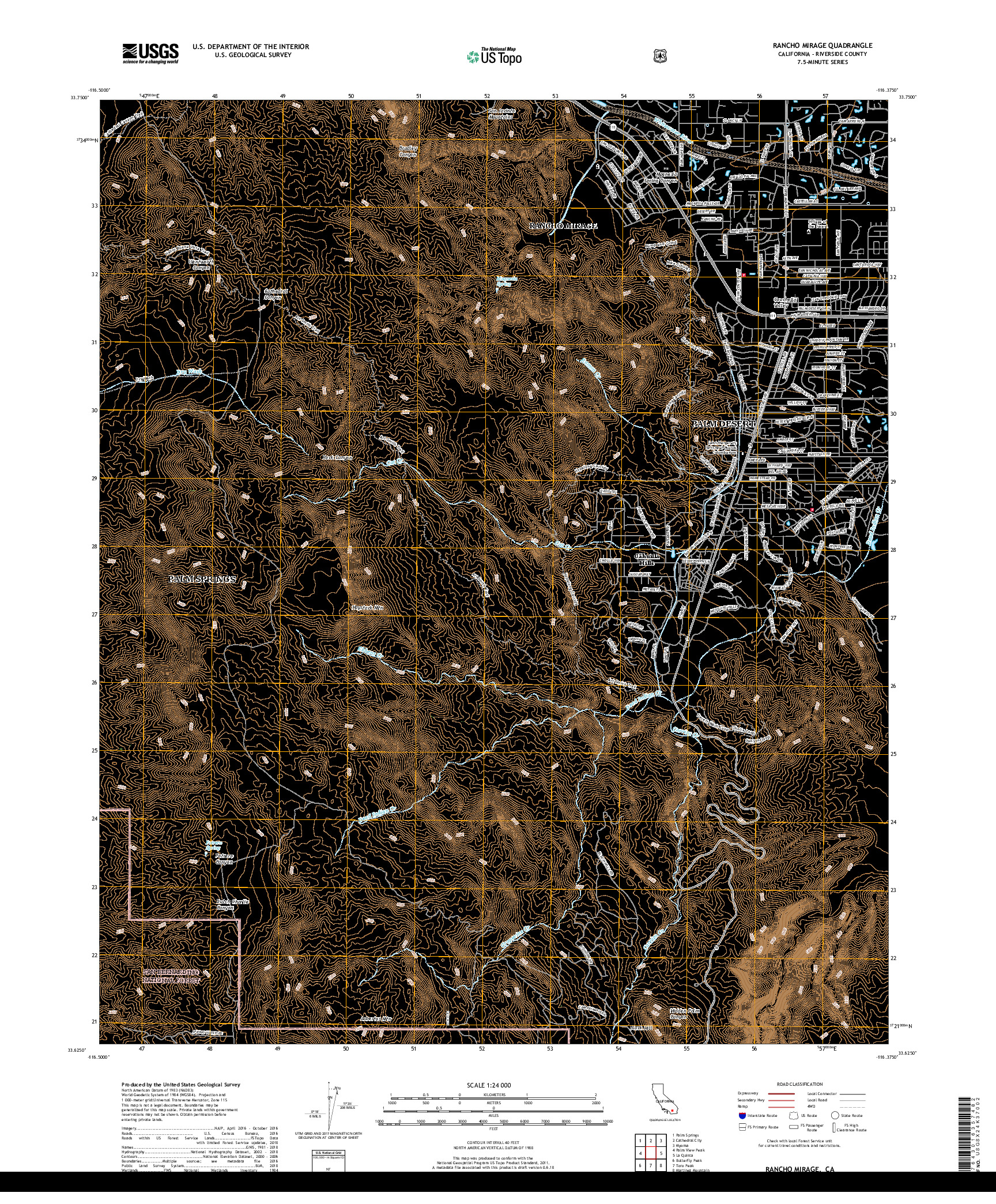 USGS US TOPO 7.5-MINUTE MAP FOR RANCHO MIRAGE, CA 2018