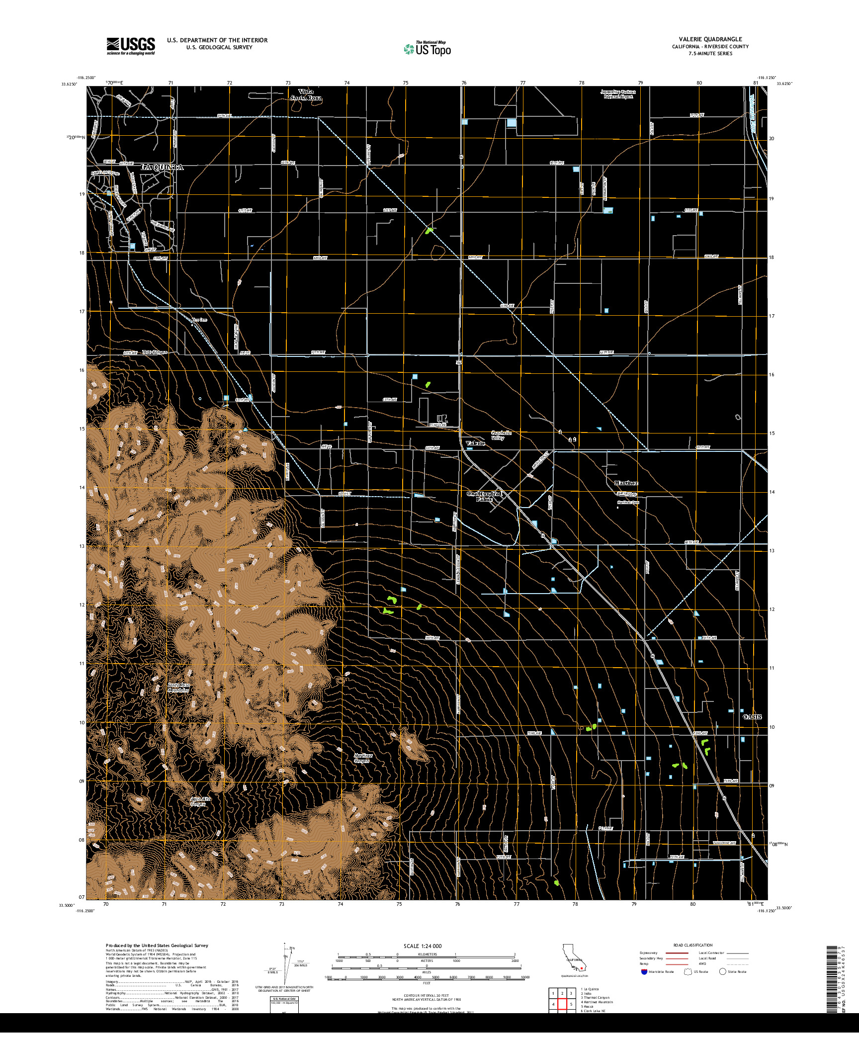 USGS US TOPO 7.5-MINUTE MAP FOR VALERIE, CA 2018