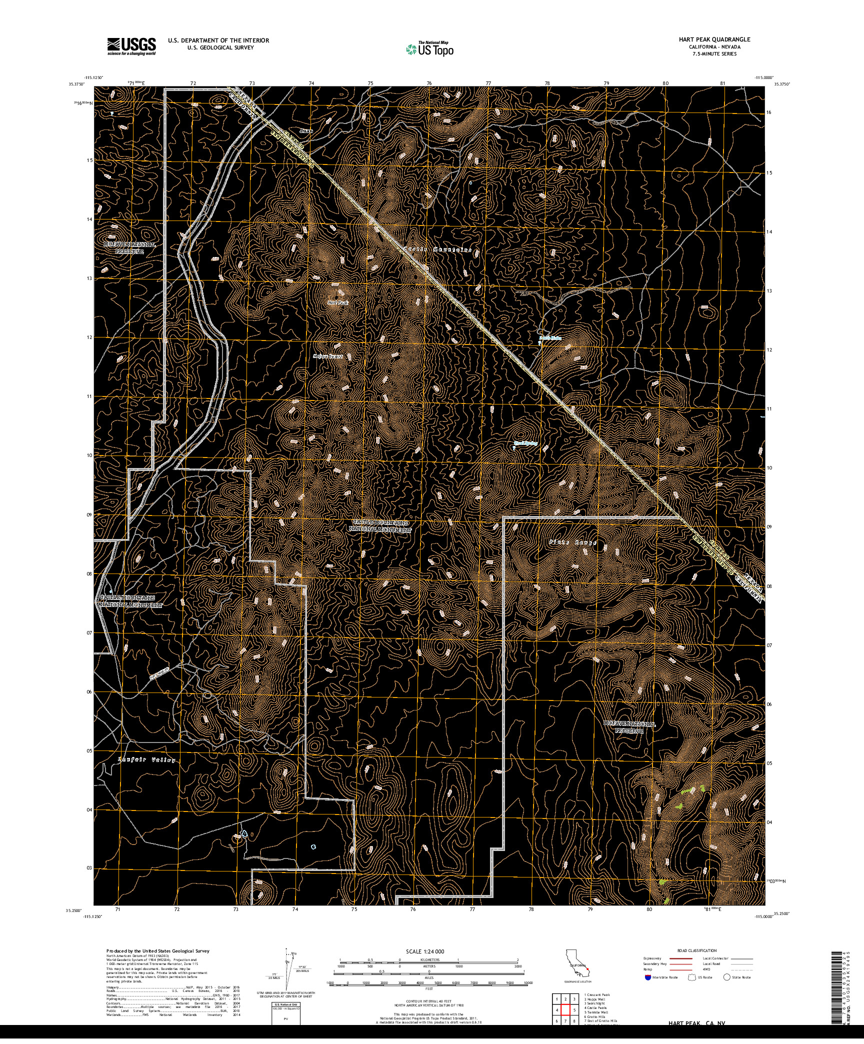 USGS US TOPO 7.5-MINUTE MAP FOR HART PEAK, CA,NV 2018