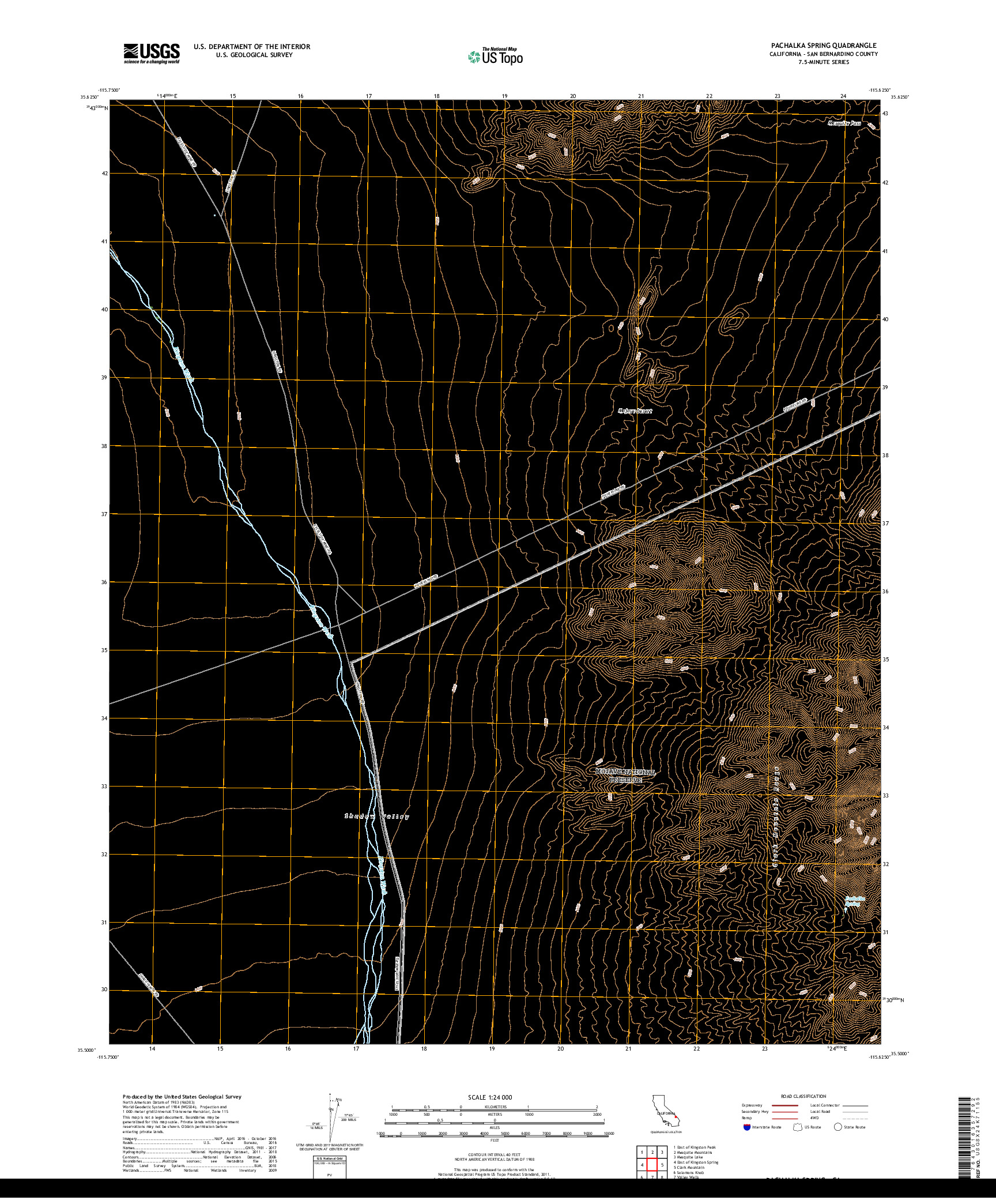 USGS US TOPO 7.5-MINUTE MAP FOR PACHALKA SPRING, CA 2018