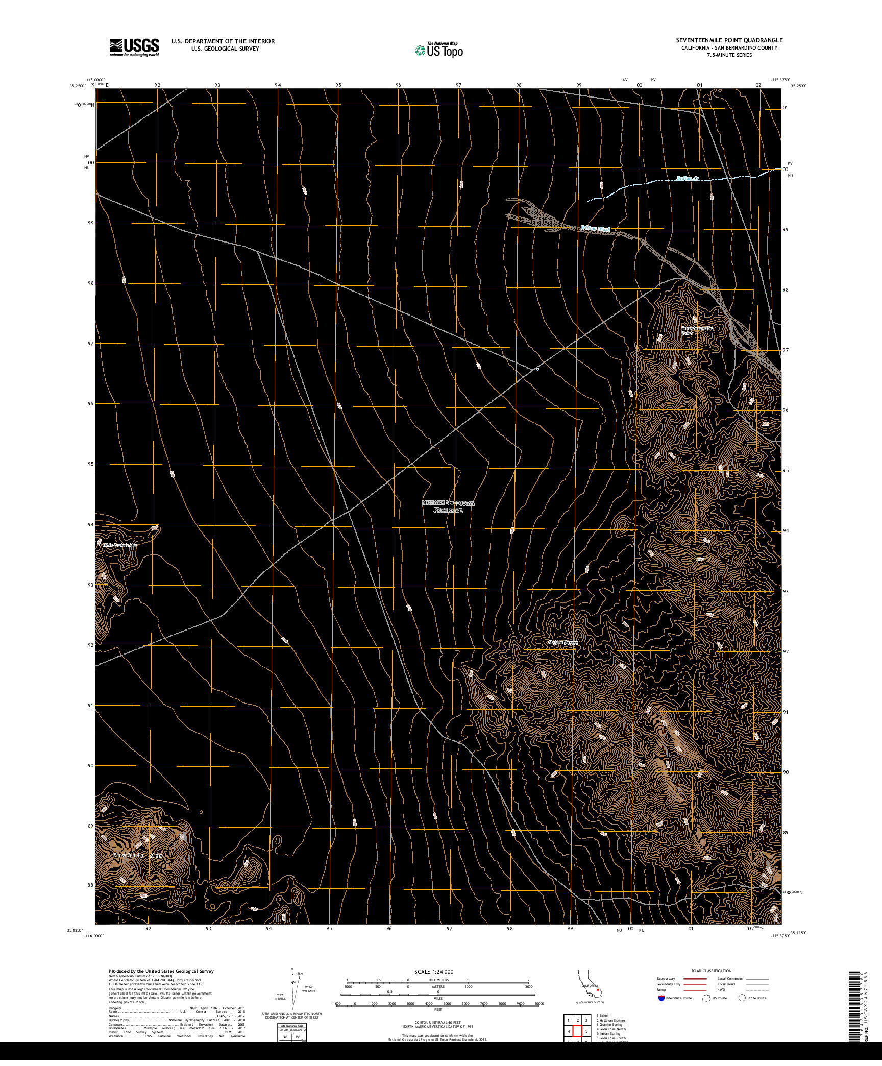 USGS US TOPO 7.5-MINUTE MAP FOR SEVENTEENMILE POINT, CA 2018