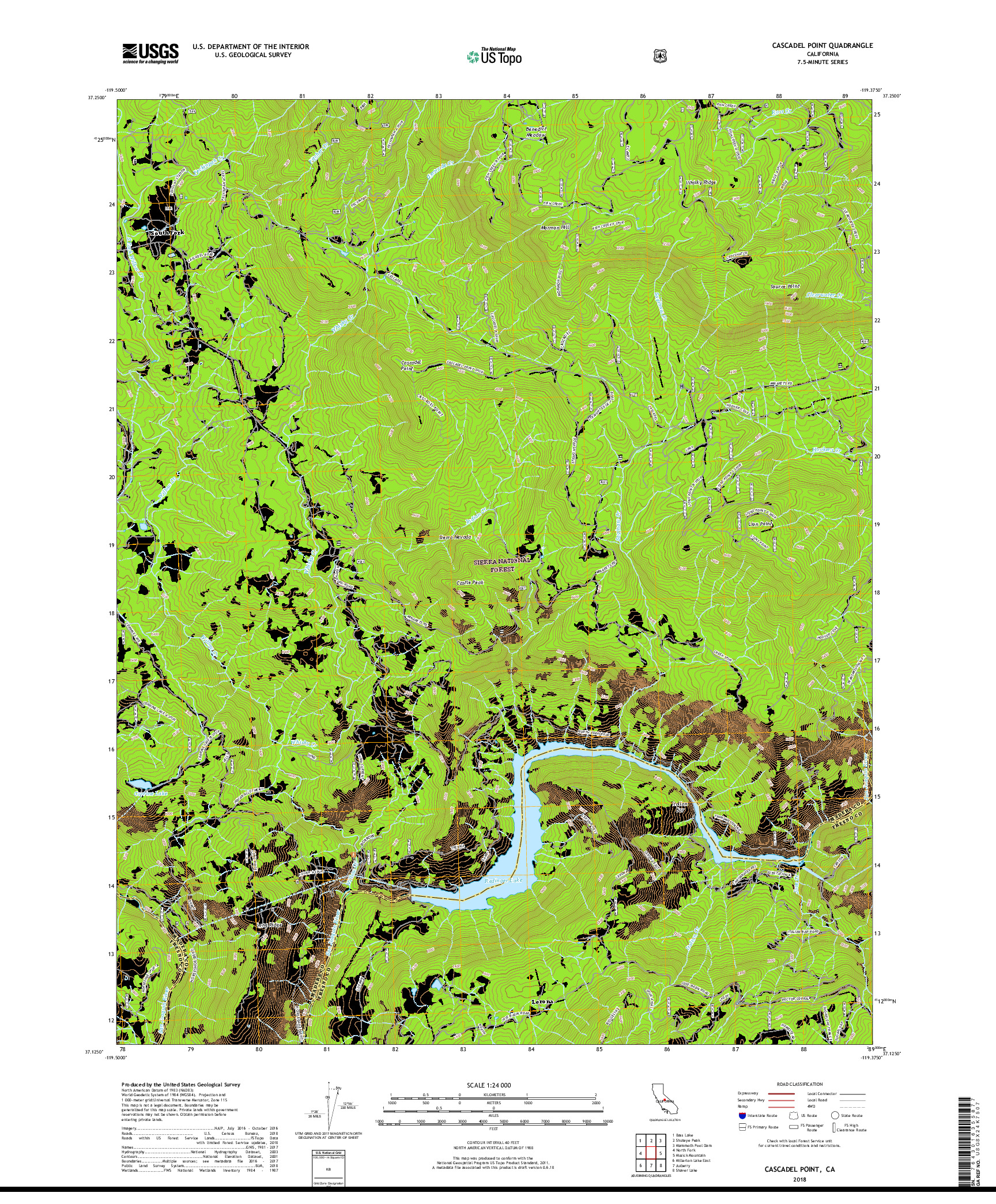 USGS US TOPO 7.5-MINUTE MAP FOR CASCADEL POINT, CA 2018