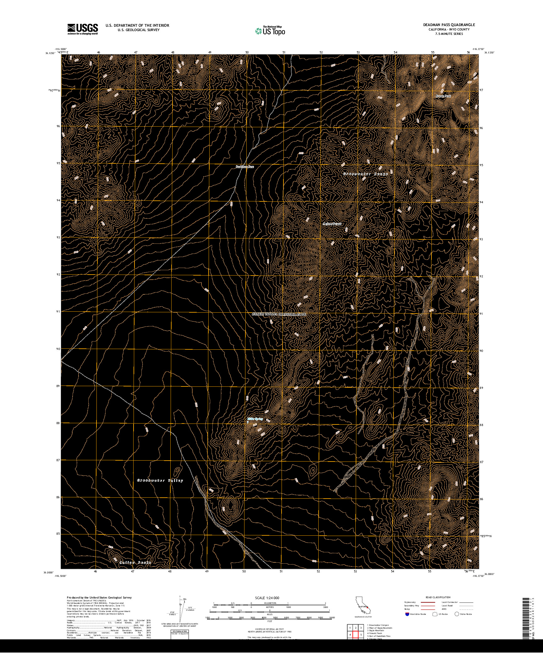 USGS US TOPO 7.5-MINUTE MAP FOR DEADMAN PASS, CA 2018