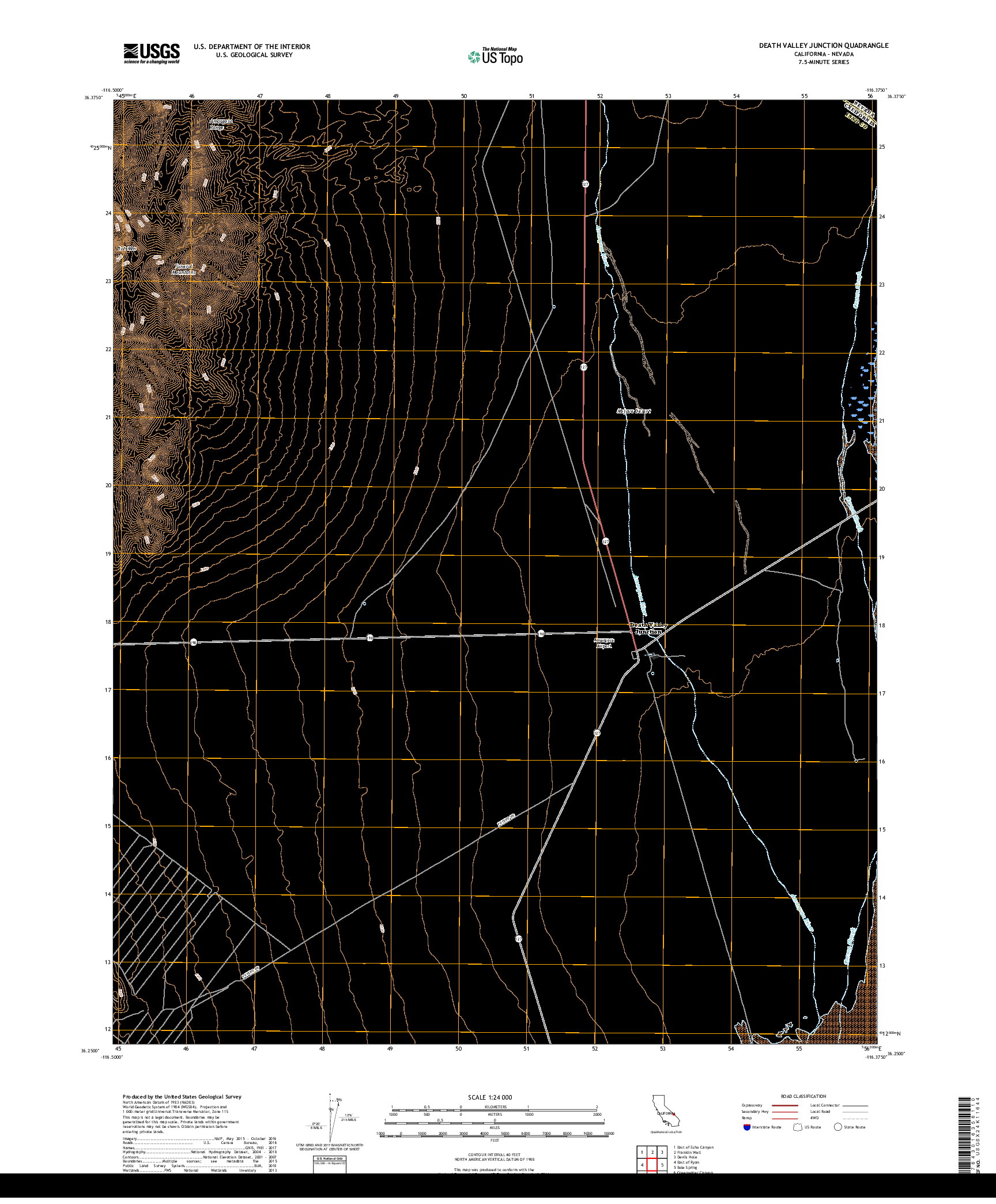 USGS US TOPO 7.5-MINUTE MAP FOR DEATH VALLEY JUNCTION, CA,NV 2018