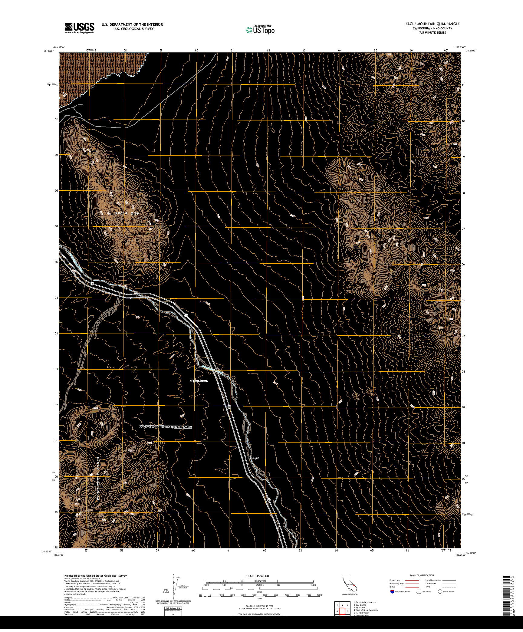 USGS US TOPO 7.5-MINUTE MAP FOR EAGLE MOUNTAIN, CA 2018