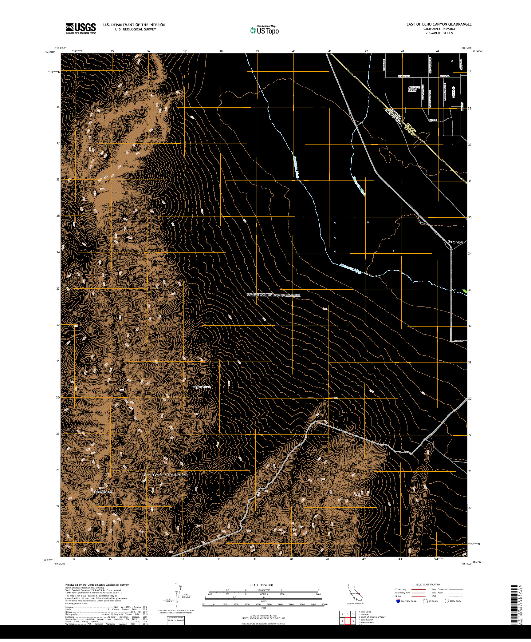 USGS US TOPO 7.5-MINUTE MAP FOR EAST OF ECHO CANYON, CA,NV 2018