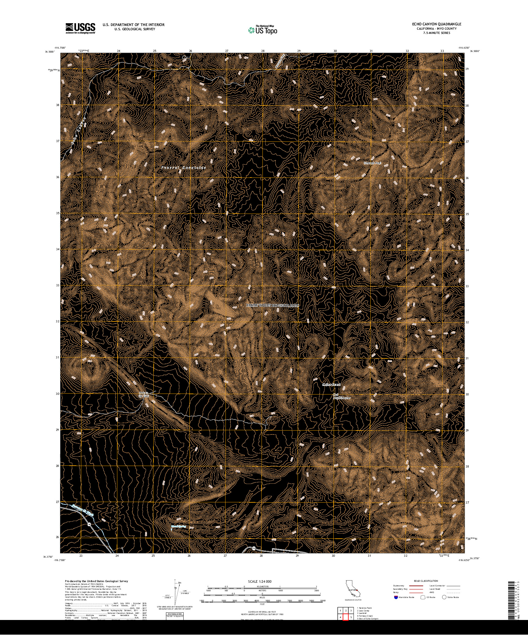 USGS US TOPO 7.5-MINUTE MAP FOR ECHO CANYON, CA 2018