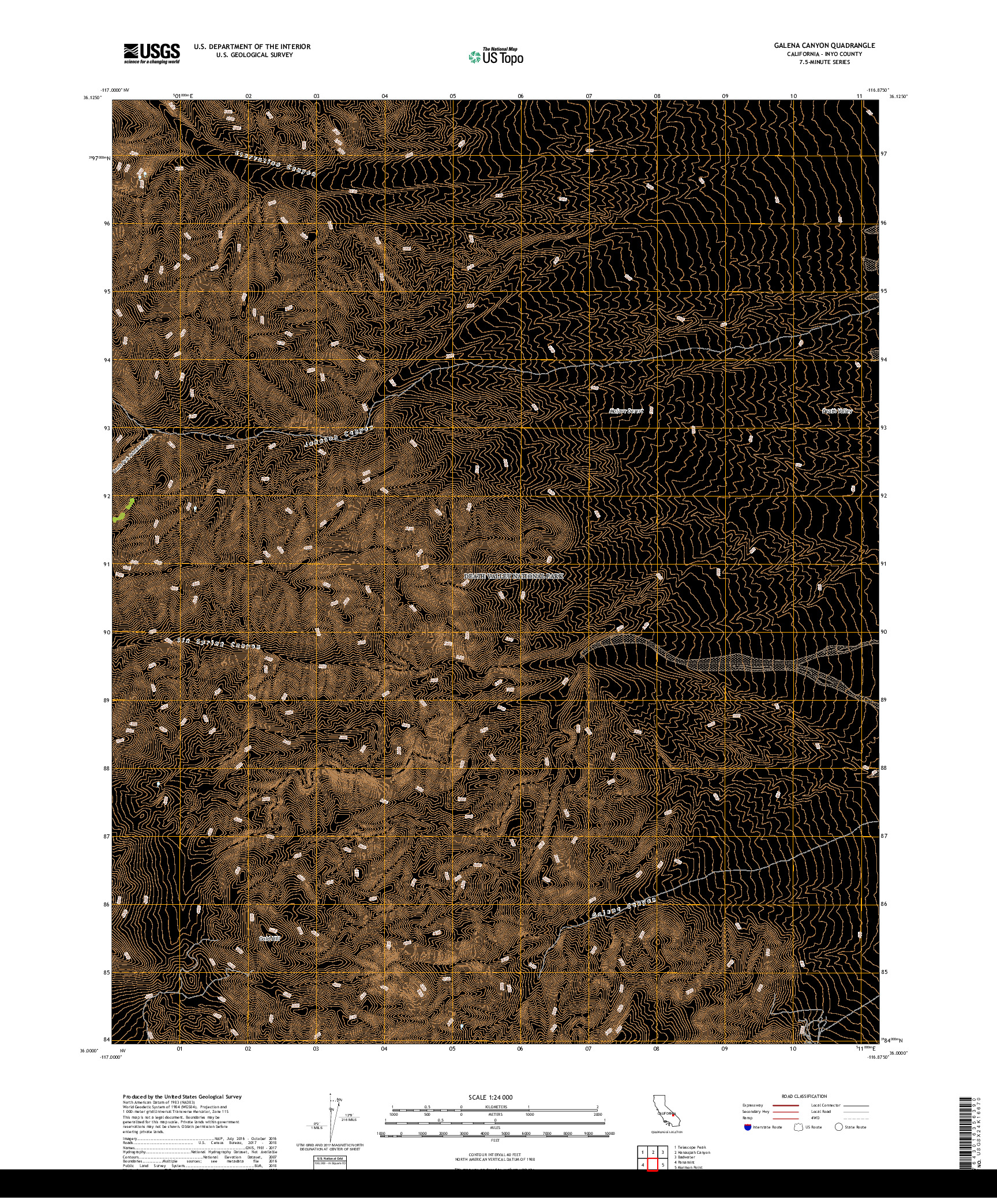 USGS US TOPO 7.5-MINUTE MAP FOR GALENA CANYON, CA 2018