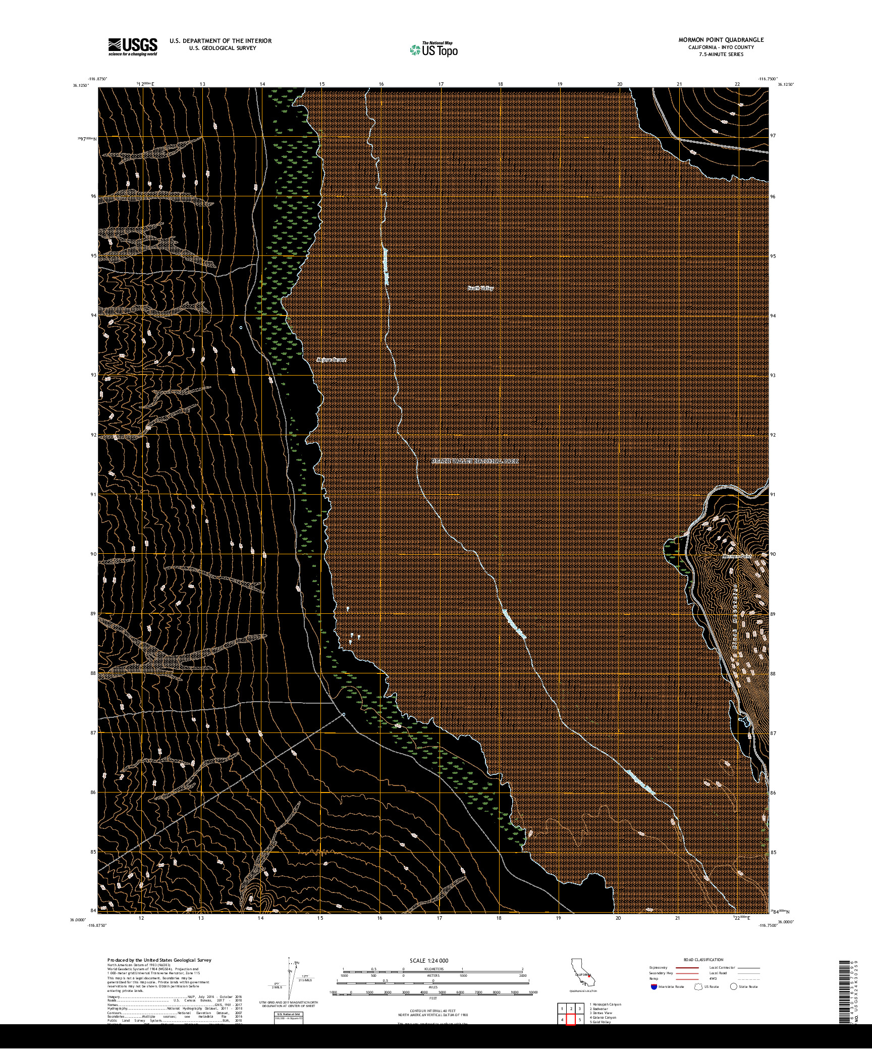 USGS US TOPO 7.5-MINUTE MAP FOR MORMON POINT, CA 2018