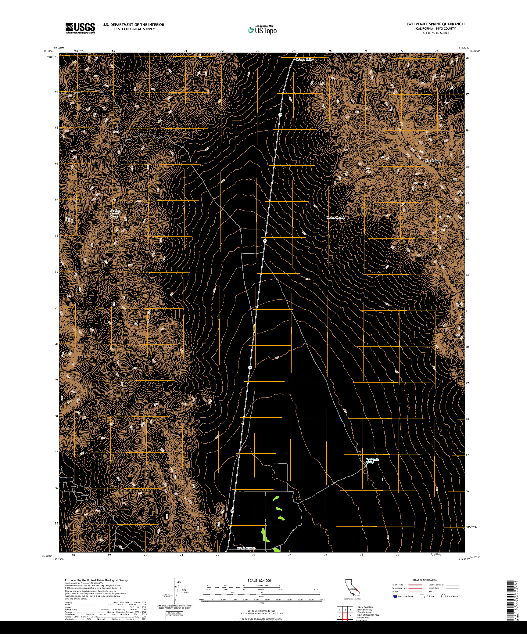 USGS US TOPO 7.5-MINUTE MAP FOR TWELVEMILE SPRING, CA 2018