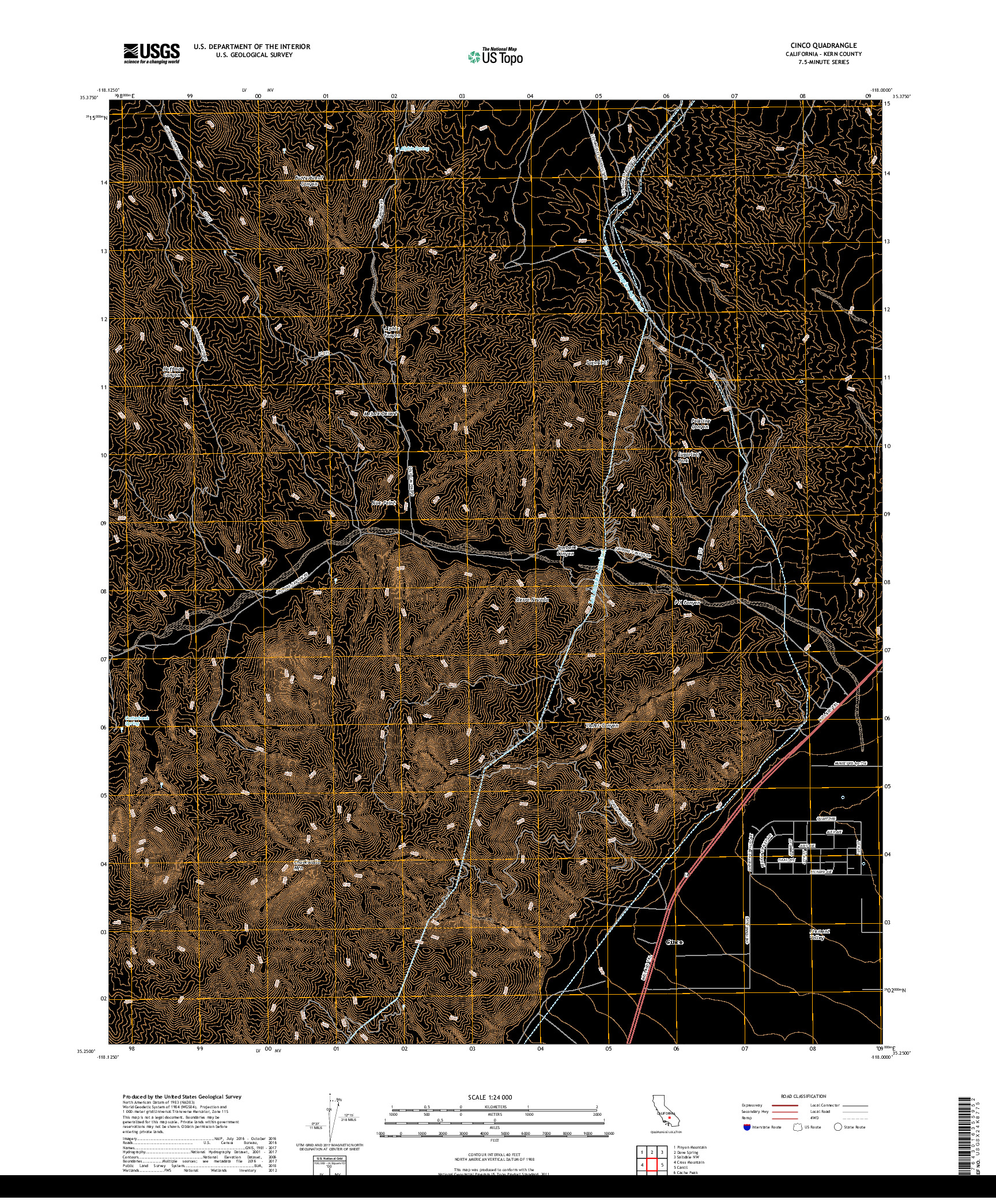 USGS US TOPO 7.5-MINUTE MAP FOR CINCO, CA 2018