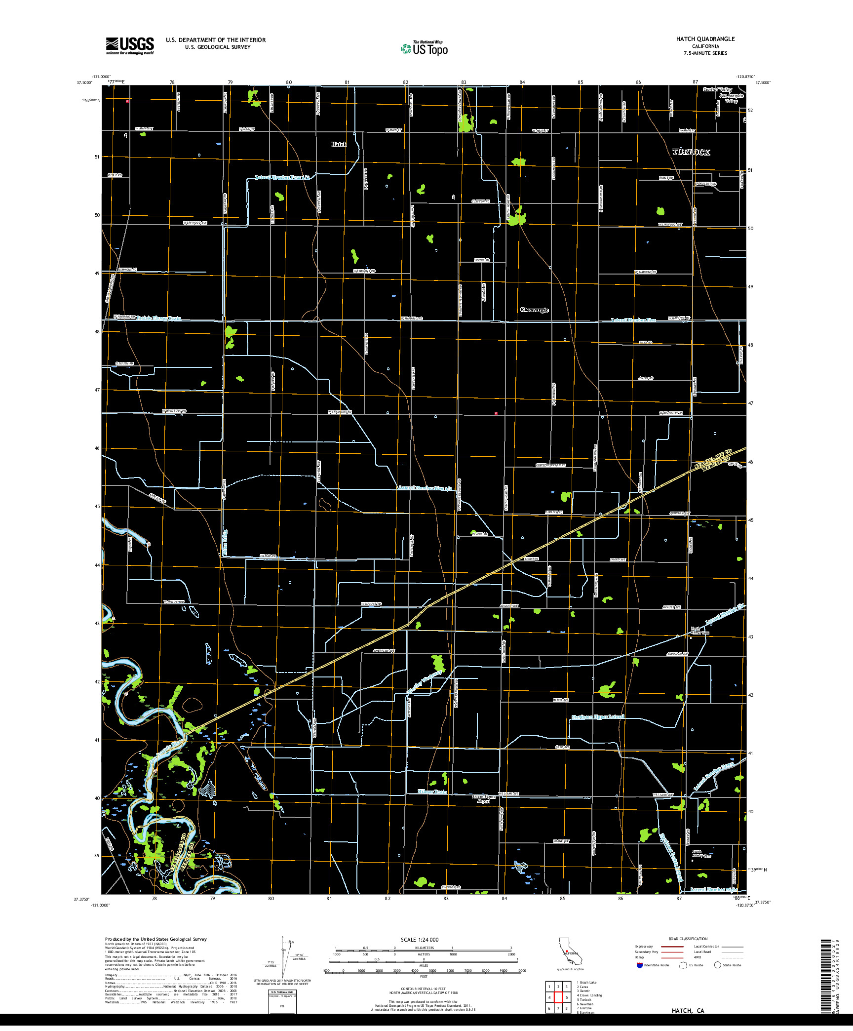 USGS US TOPO 7.5-MINUTE MAP FOR HATCH, CA 2018