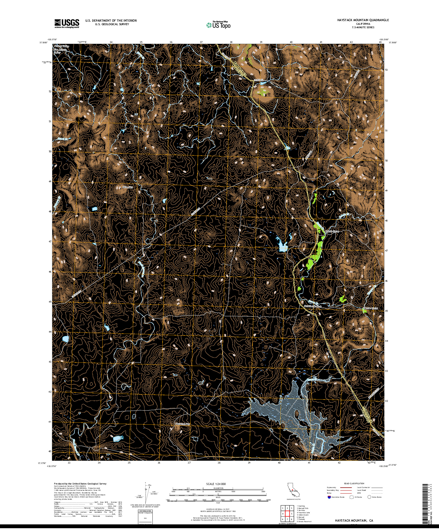 USGS US TOPO 7.5-MINUTE MAP FOR HAYSTACK MOUNTAIN, CA 2018