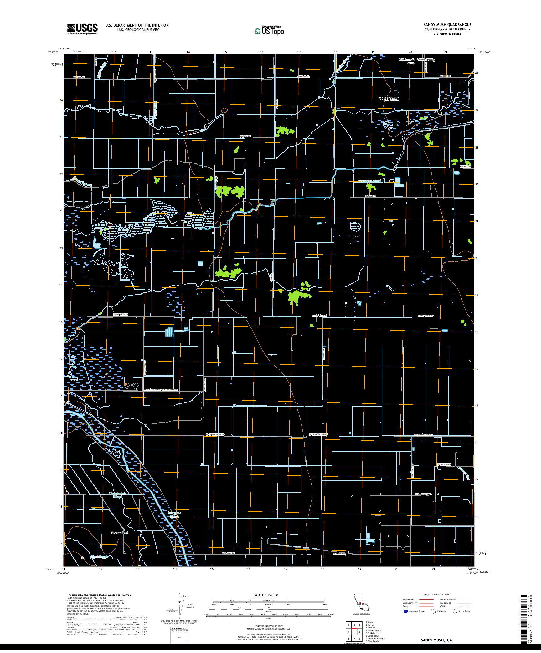 USGS US TOPO 7.5-MINUTE MAP FOR SANDY MUSH, CA 2018