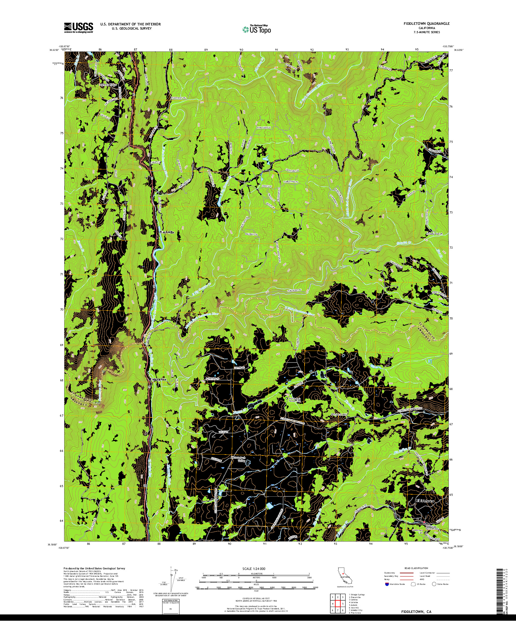 USGS US TOPO 7.5-MINUTE MAP FOR FIDDLETOWN, CA 2018