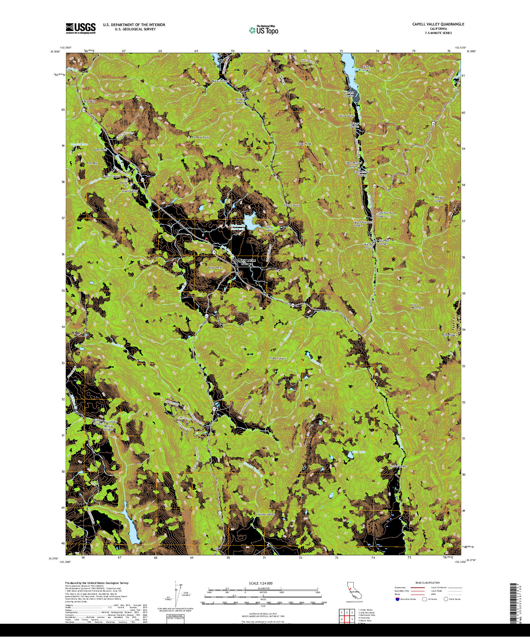 USGS US TOPO 7.5-MINUTE MAP FOR CAPELL VALLEY, CA 2018