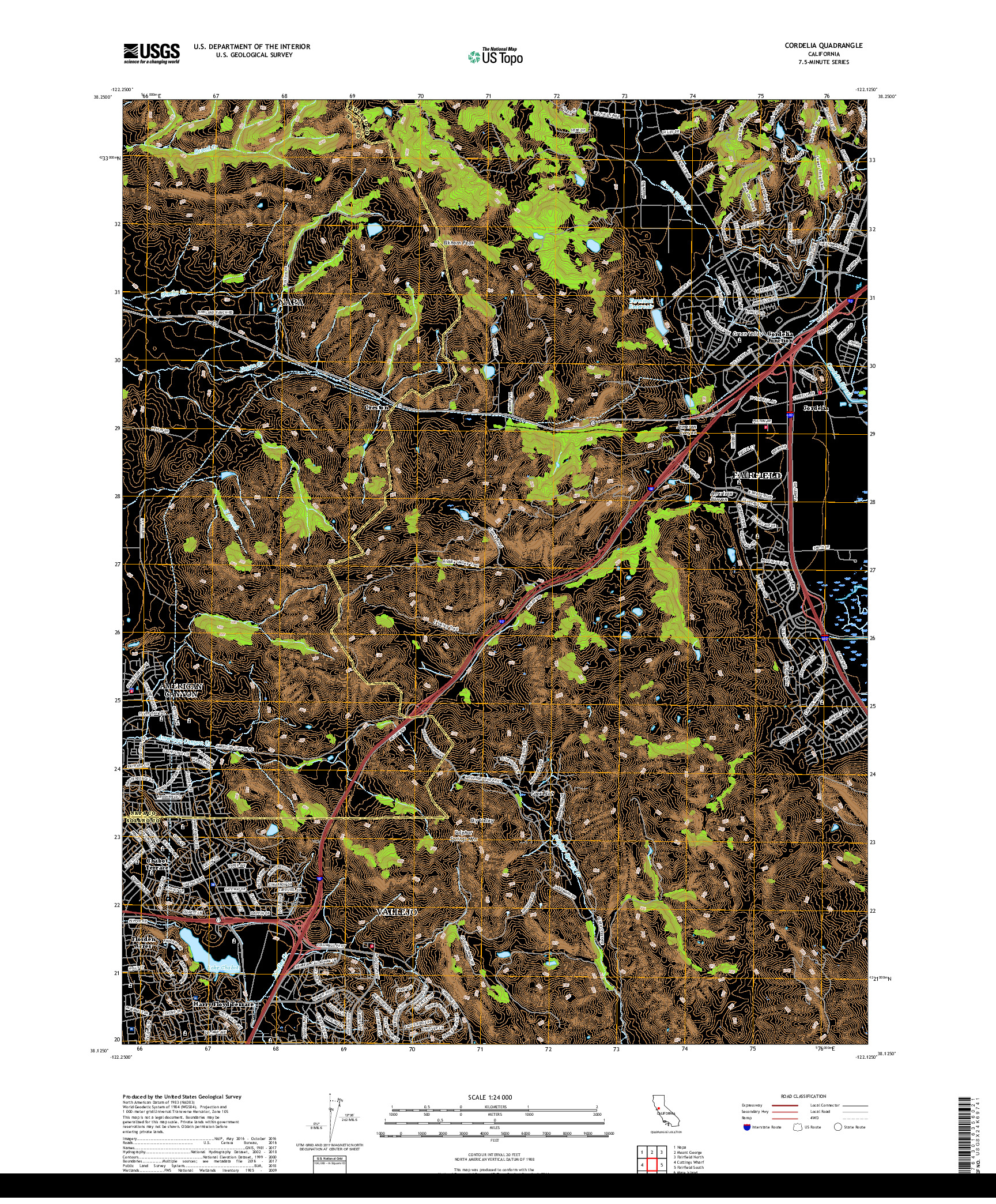 USGS US TOPO 7.5-MINUTE MAP FOR CORDELIA, CA 2018