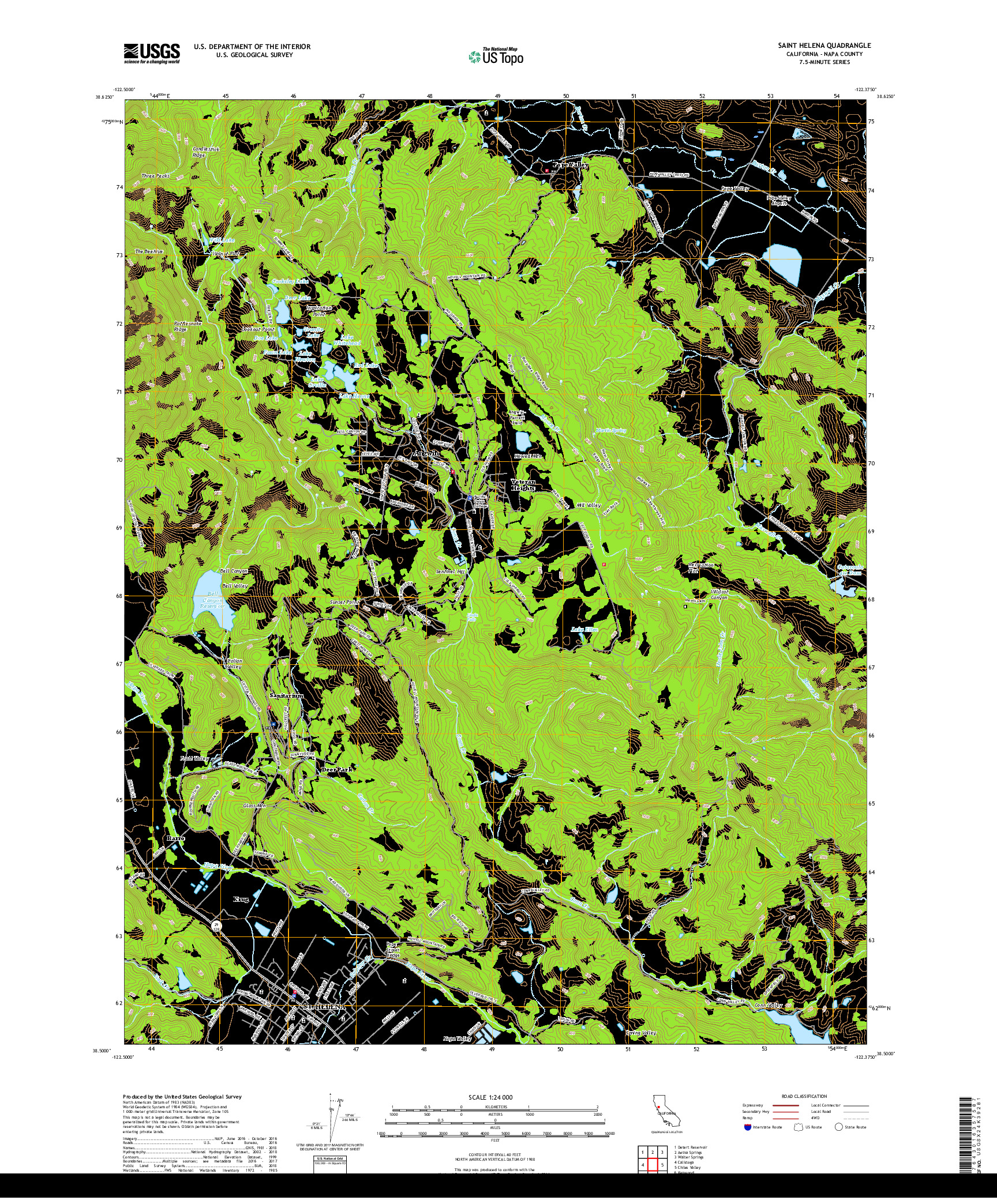 USGS US TOPO 7.5-MINUTE MAP FOR SAINT HELENA, CA 2018