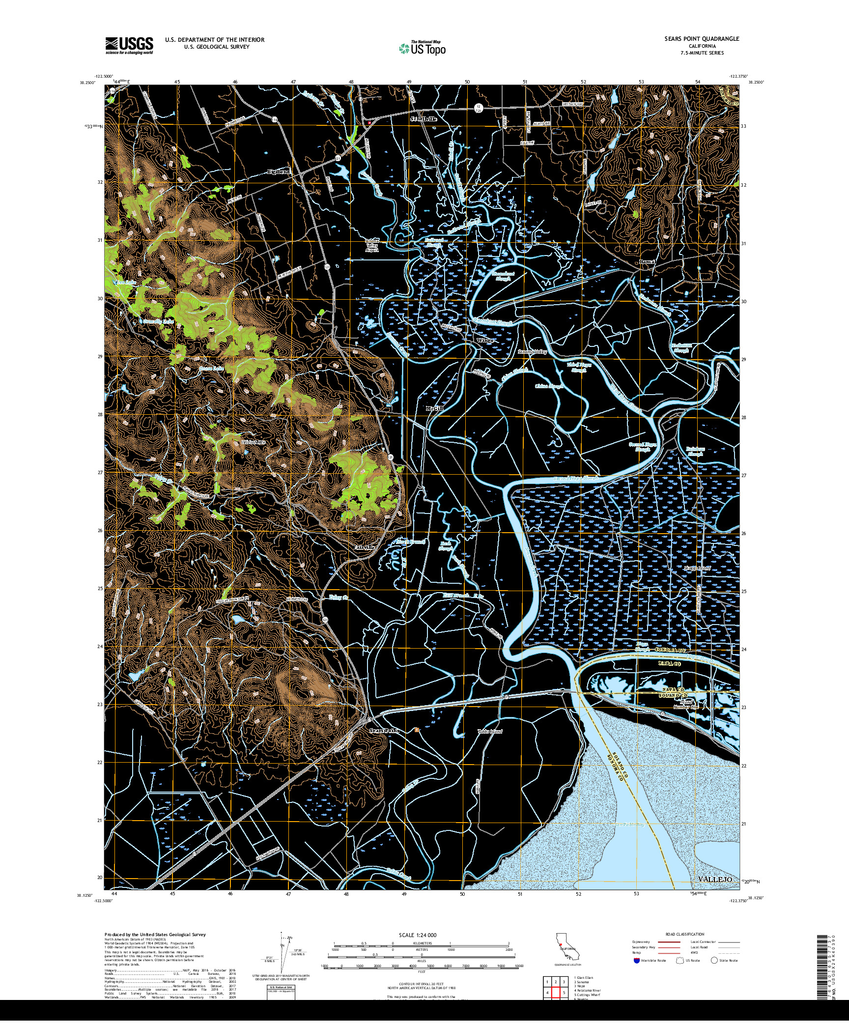 USGS US TOPO 7.5-MINUTE MAP FOR SEARS POINT, CA 2018